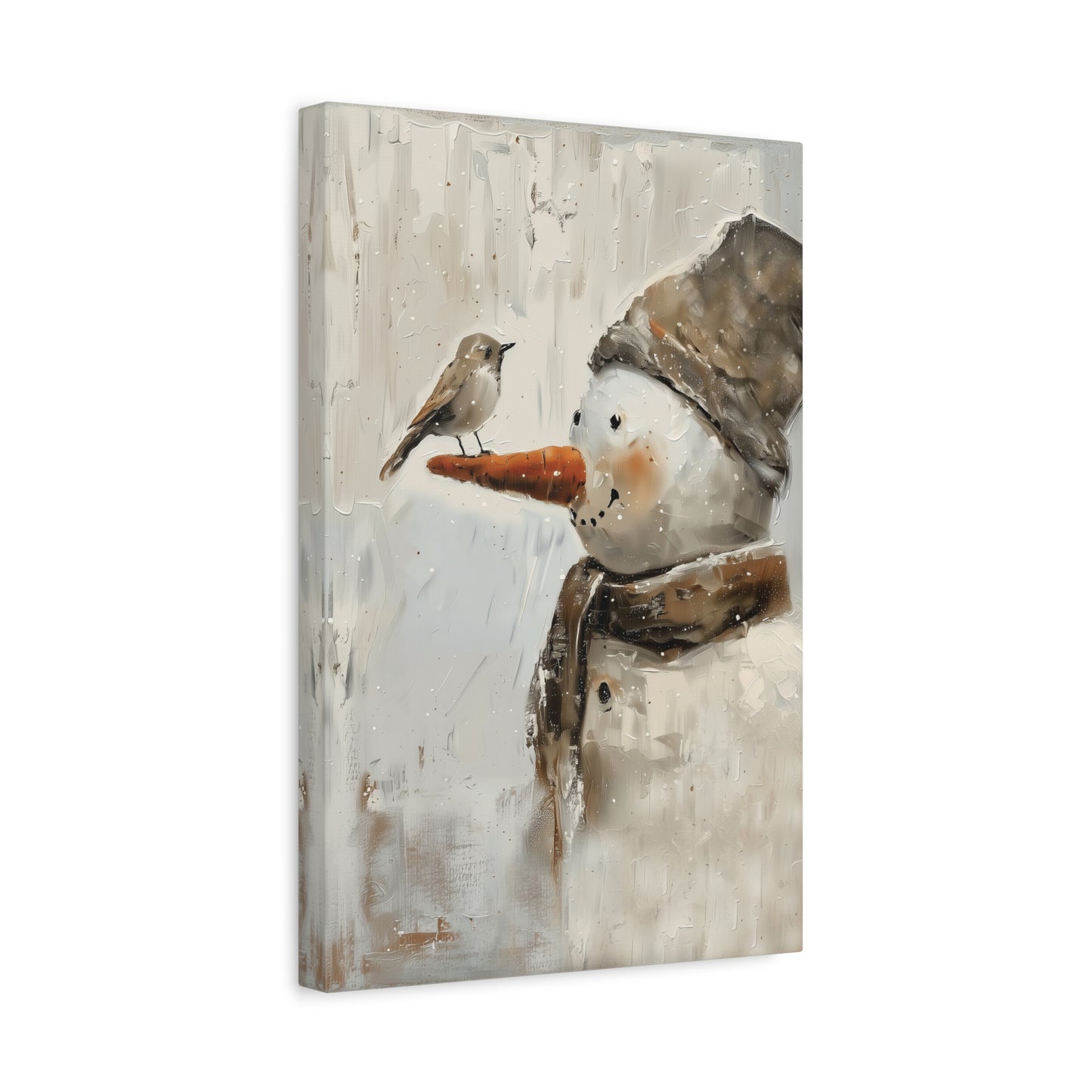 Primitive Snowman Canvas Art