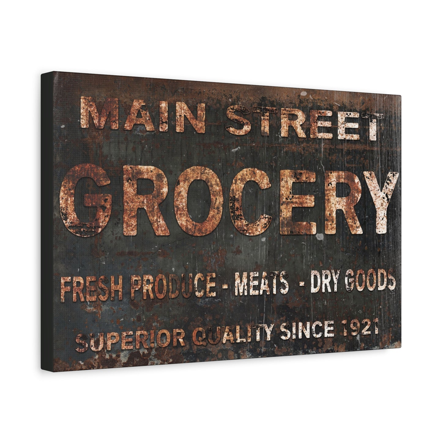 Main Street Grocery Faux Metal Custom Sign