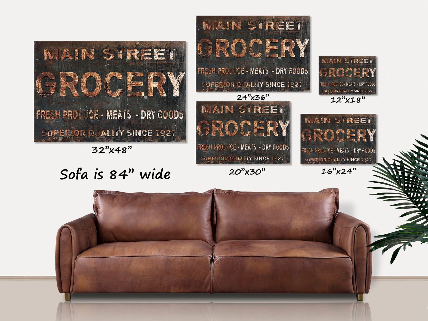 Main Street Grocery Faux Metal Custom Sign