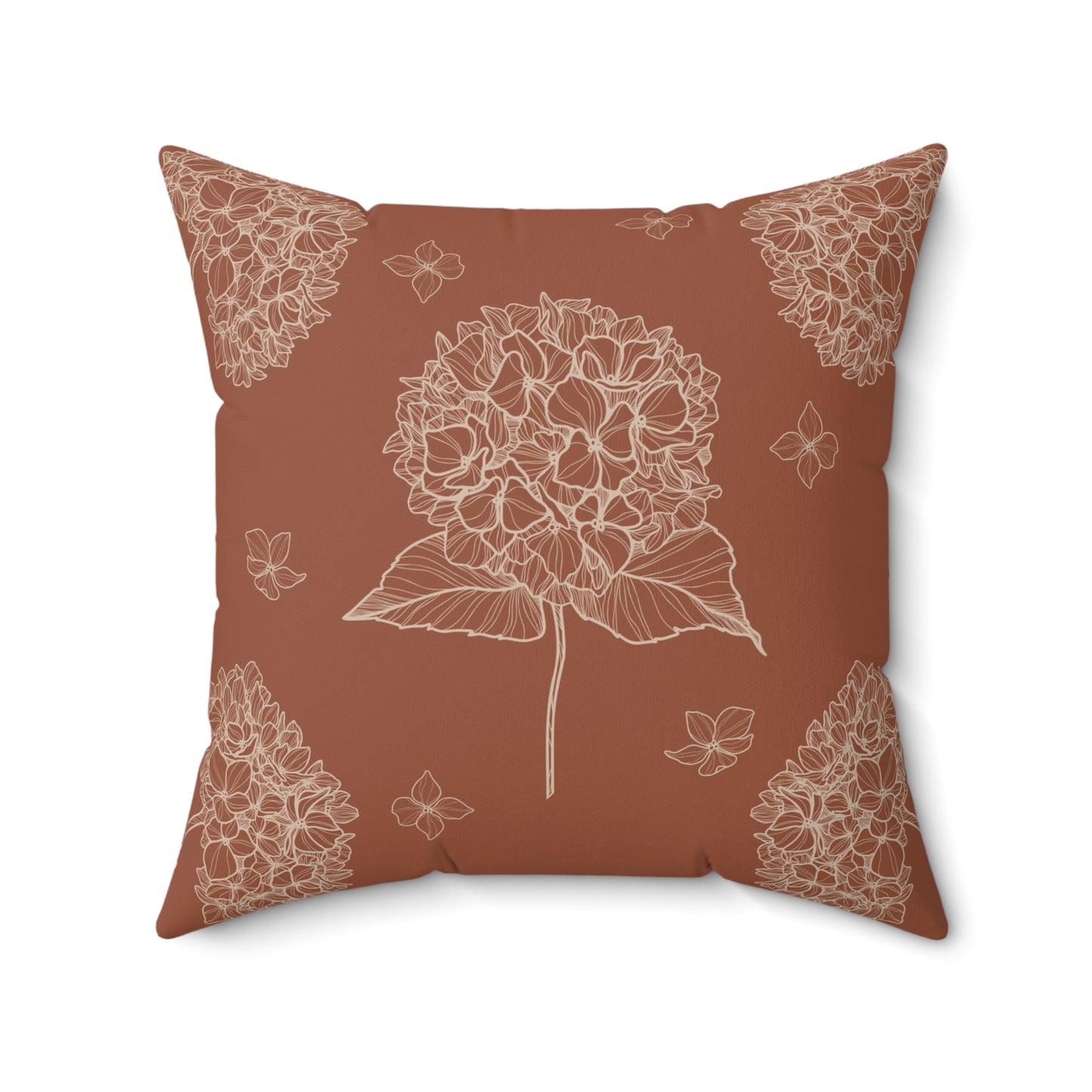 Hydrangea Cottagecore Faux Suede Pillow Cover
