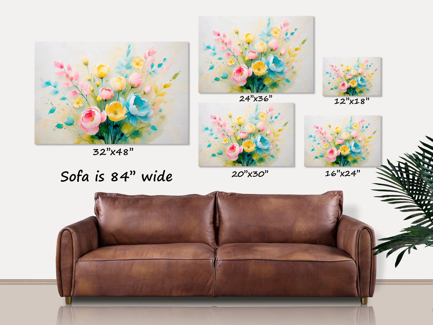 Floral Pastel Watercolor Canvas Wall Art Flower Blossom Spring Decor Soft Botanical Elegant Artwork Flower Painting Blooming Romantic Print