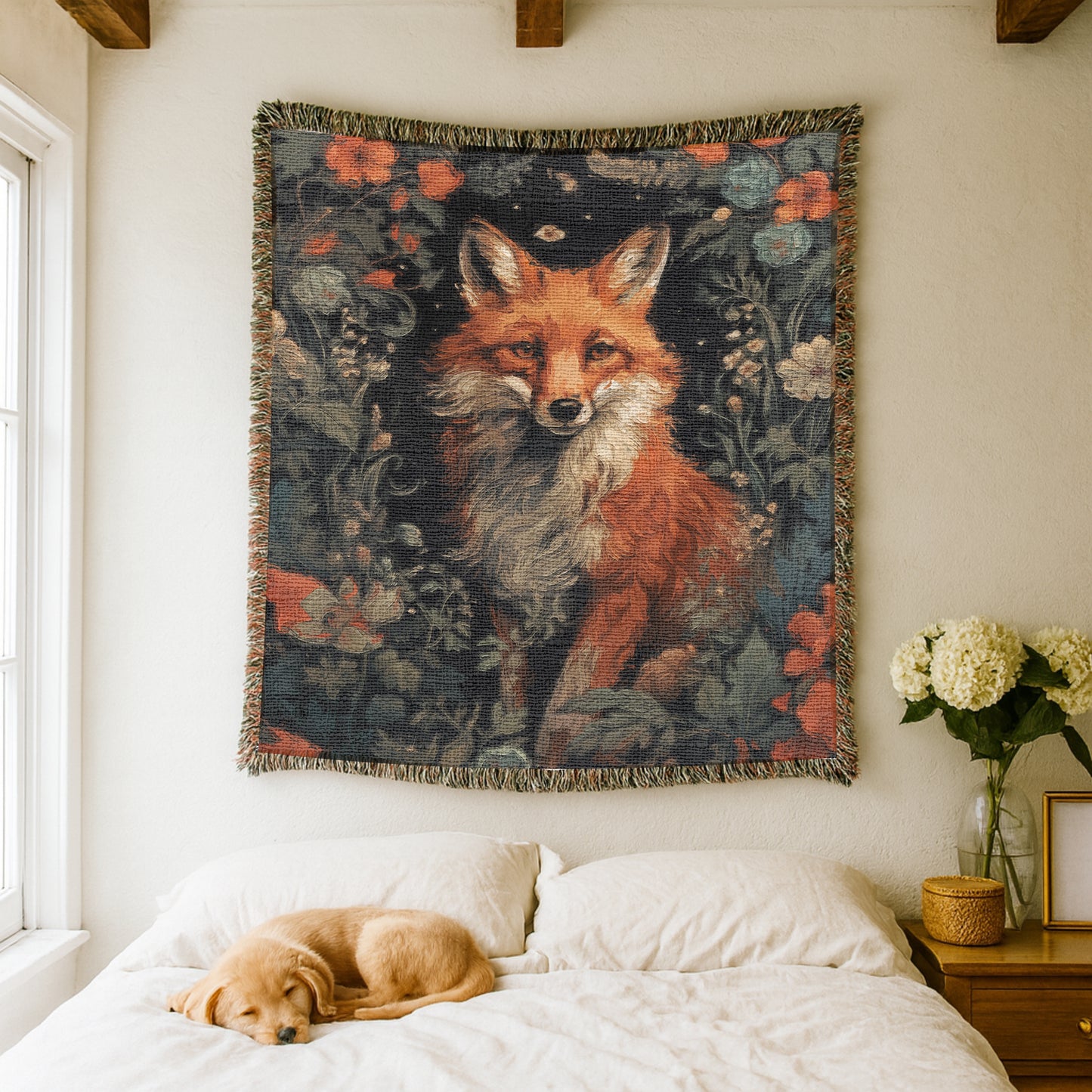 Rustic Fox Woven Blanket