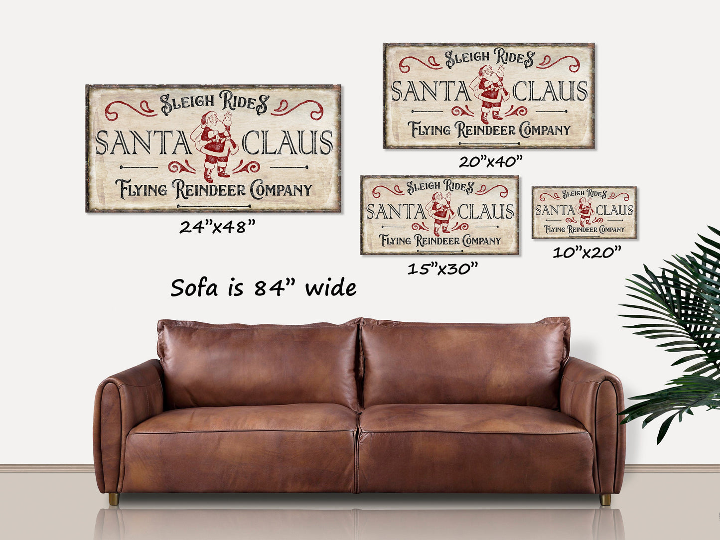 Holiday Decor, Flying Reindeer Company Sign, Christmas Signs, Large Canvas Wall Art, Modern Farmhouse Decor, Vintage Christmas Decor,