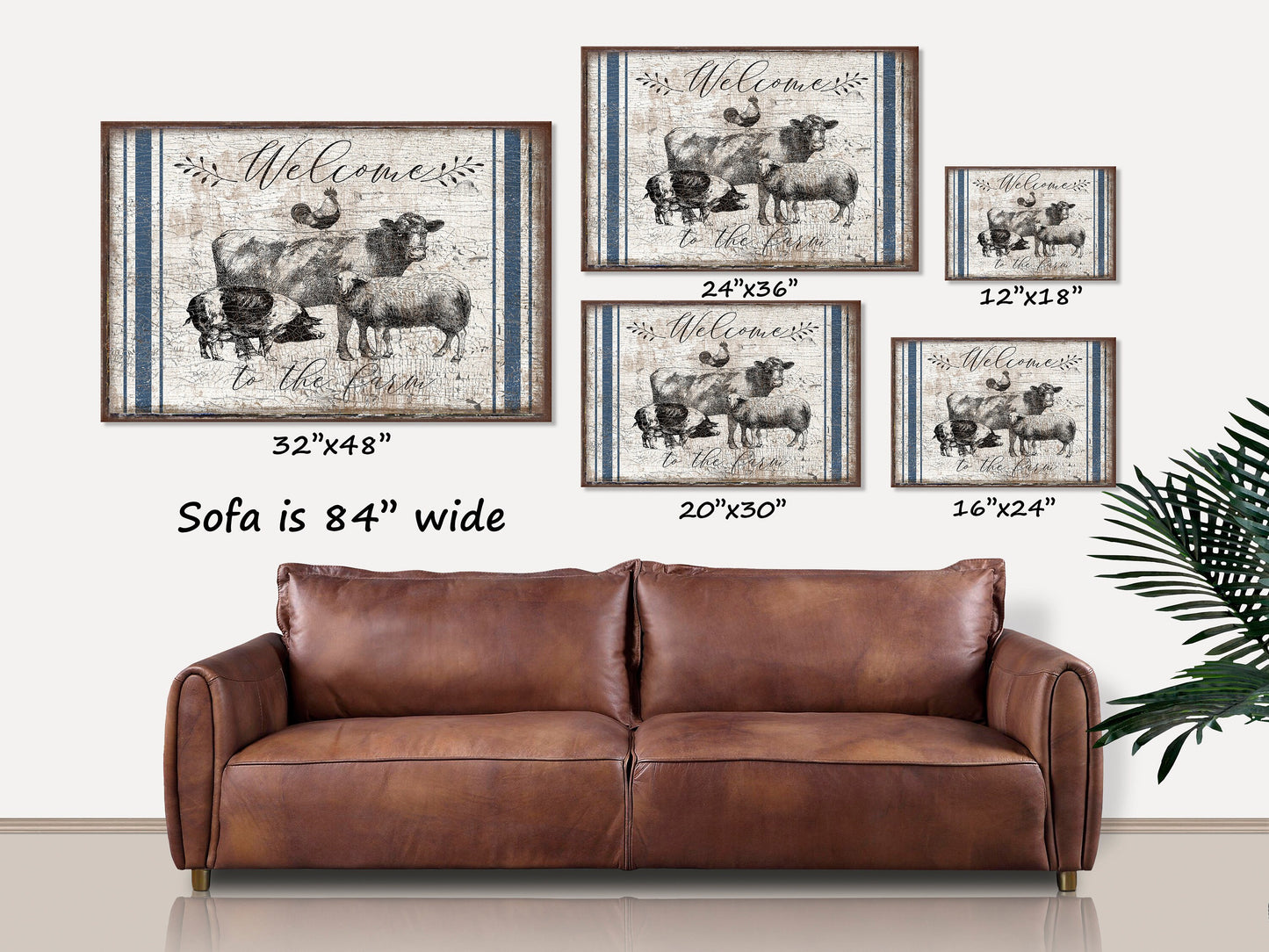 Welcome To The Farm Canvas Wall Art, Farmhouse Gifts, Entryway Signs, Vintage Decor, Modern Farmhouse Decor, Primitive Decor, Farm Decor