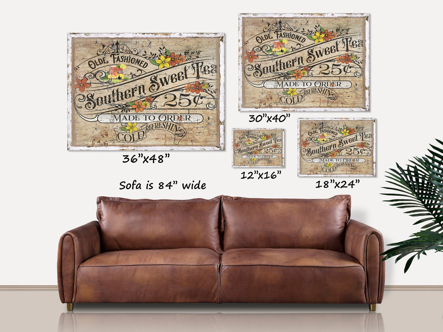 Southern Sweet Tea Canvas Sign, Farmhouse Decor, Rustic Decor, Large Canvas Signs, Vintage Signs, Cottage Decor, Vintage Inspired