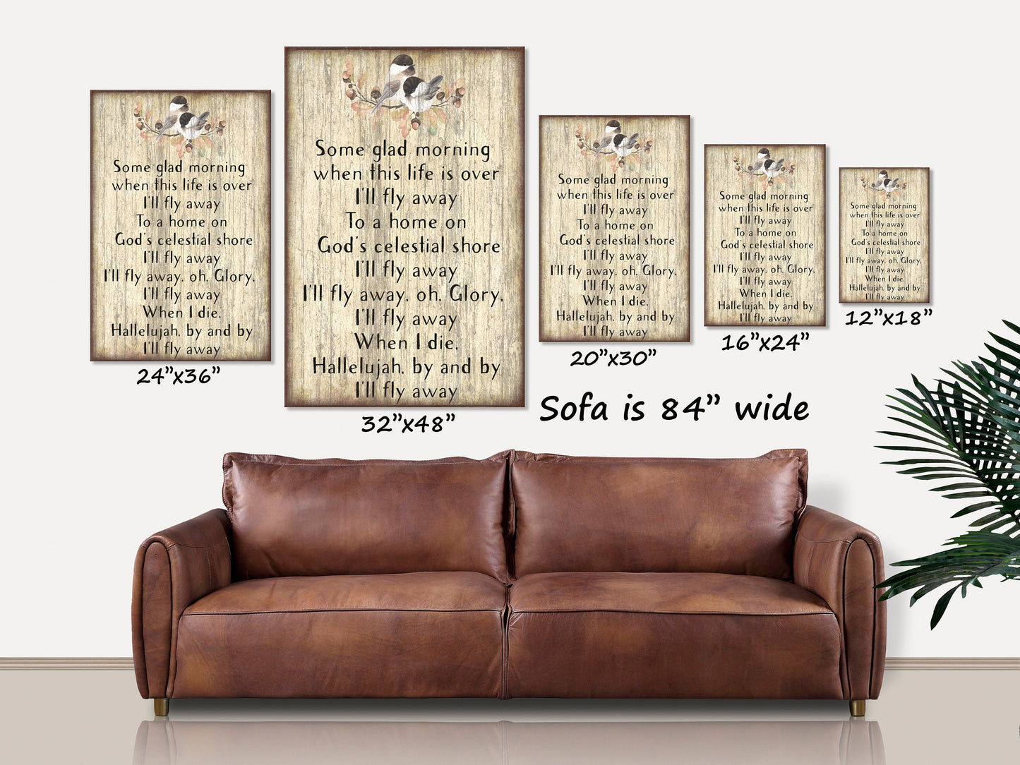 Christian Hymn Canvas Wall Art, I'll Fly Away Sign, Christian Art, Large Canvas Wall Hanging, Christian Gifts, Vintage Decor, Hymn Gifts