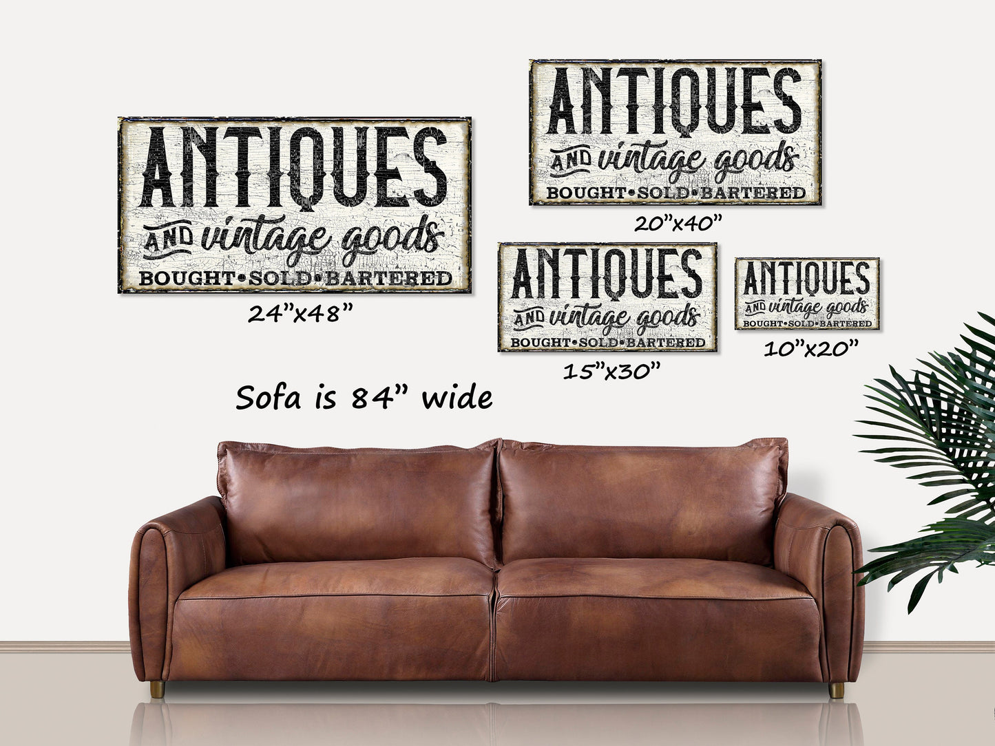 Antiques And Vintage Goods Canvas Sign, Modern Farmhouse Decor, Vintage Gifts, Vintage Signs, Old Time Decor, Primitive Signs, Large Sign