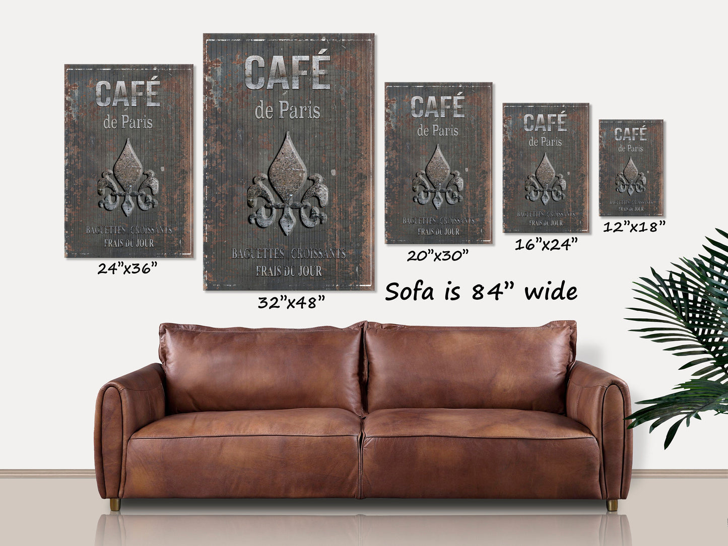 Cafe De Paris Canvas Wall Art, French Country Wall Art, French Decor, Cafe Sign, Kitchen Decor, Vintage Signs, Signs In French, Faux Metal