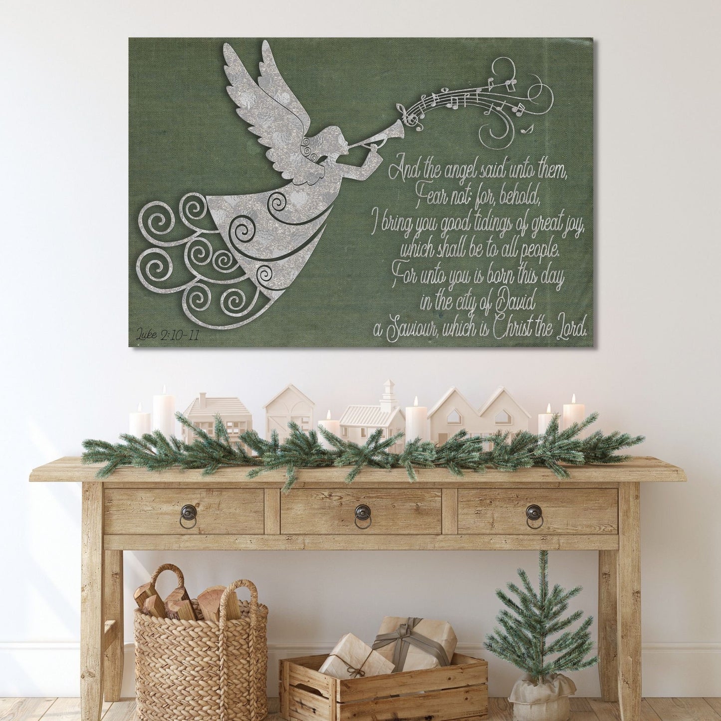 Christmas Wall Art, The Story Of Christmas Luke 2 Canvas Sign, Holiday Decor, Vintage Holiday Sign, Christmas Decor, Christmas Signs