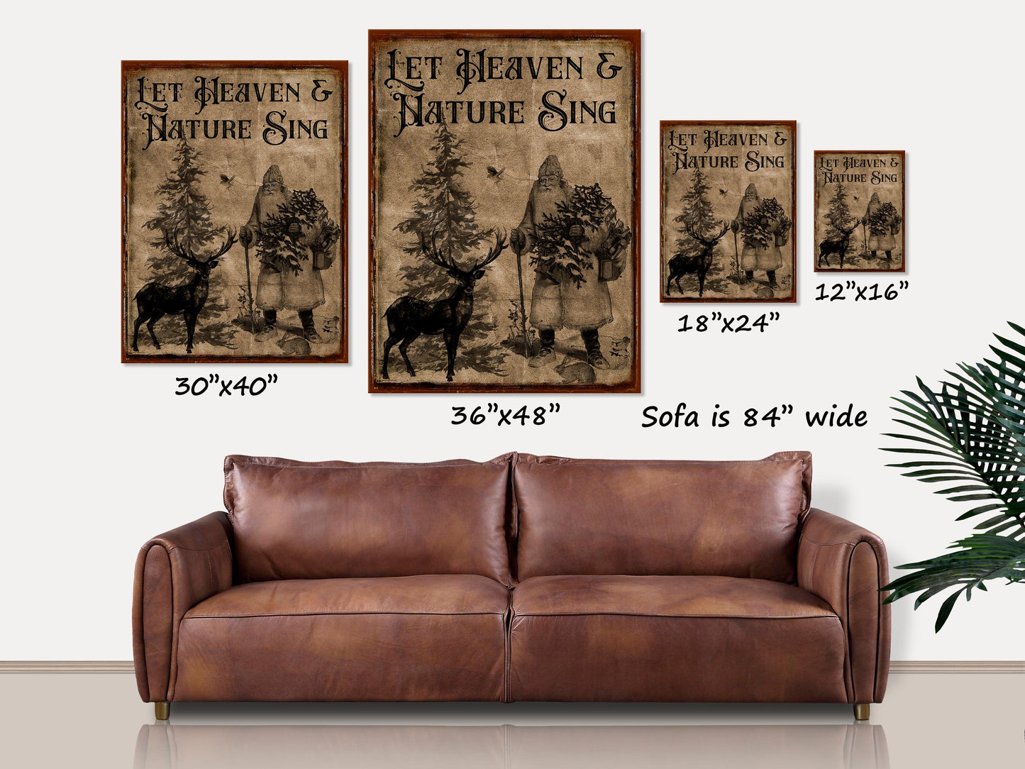 Vintage Christmas, Let Heaven And Nature Sing, Canvas Signs, Primitive Christmas, Christmas Decor, Vintage Holiday Signs, Woodland Santa