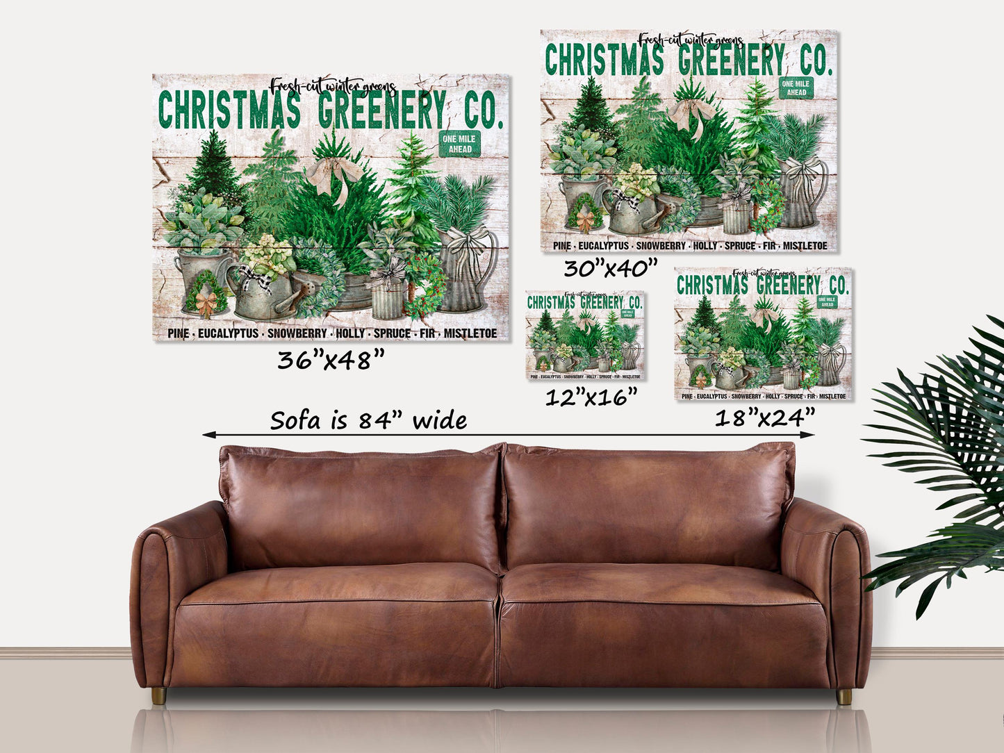 Christmas Sign, Christmas Greenery Canvas, Holiday Decor, Christmas Decorations, Vintage Christmas Decor, Canvas Wall Art, Christmas Art