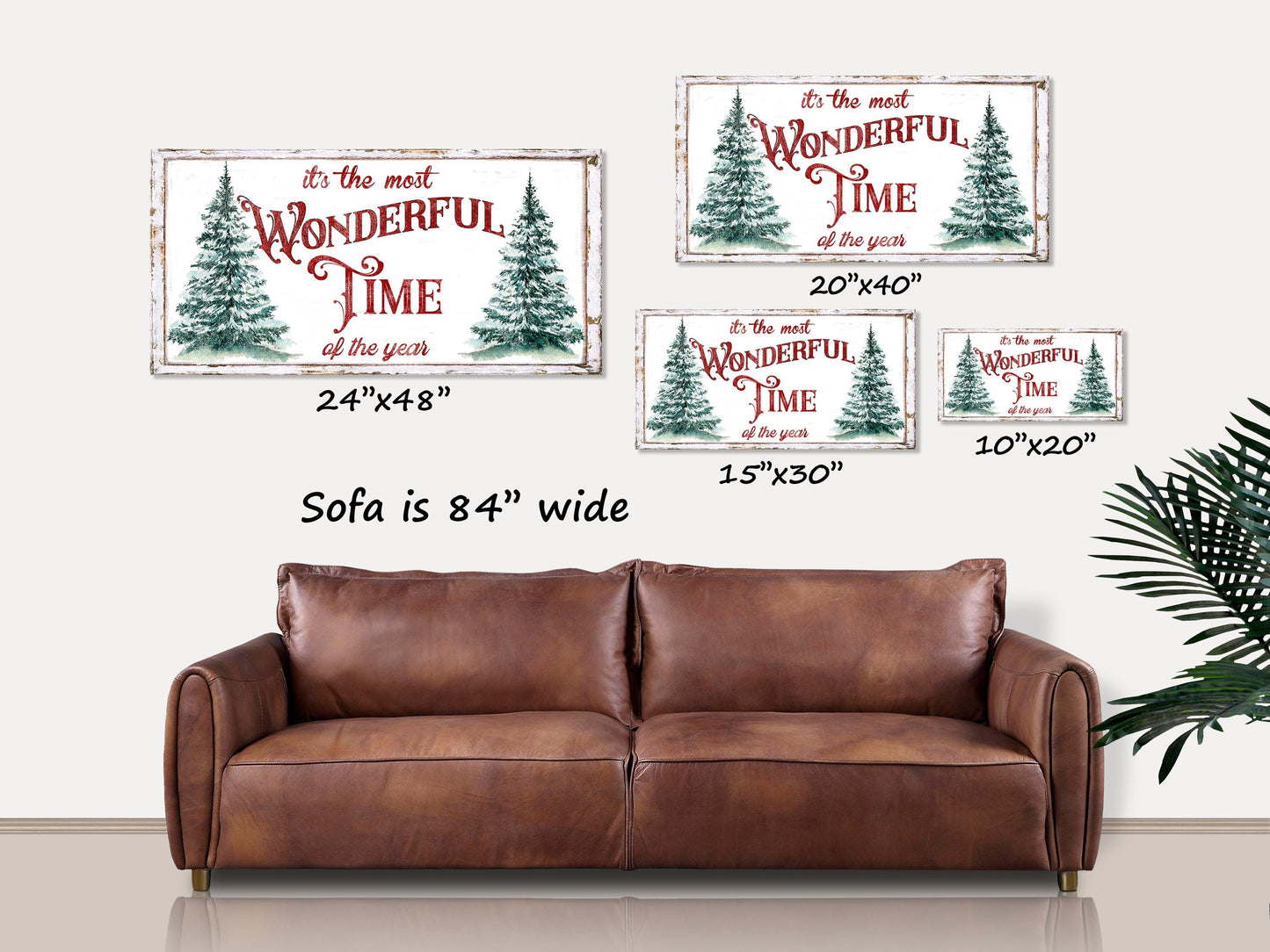 Holiday Decor, Christmas Signs, The Most Wonderful Time Of The Year Canvas Wall Art, Holiday Gift, Vintage Christmas, Christmas Decorations