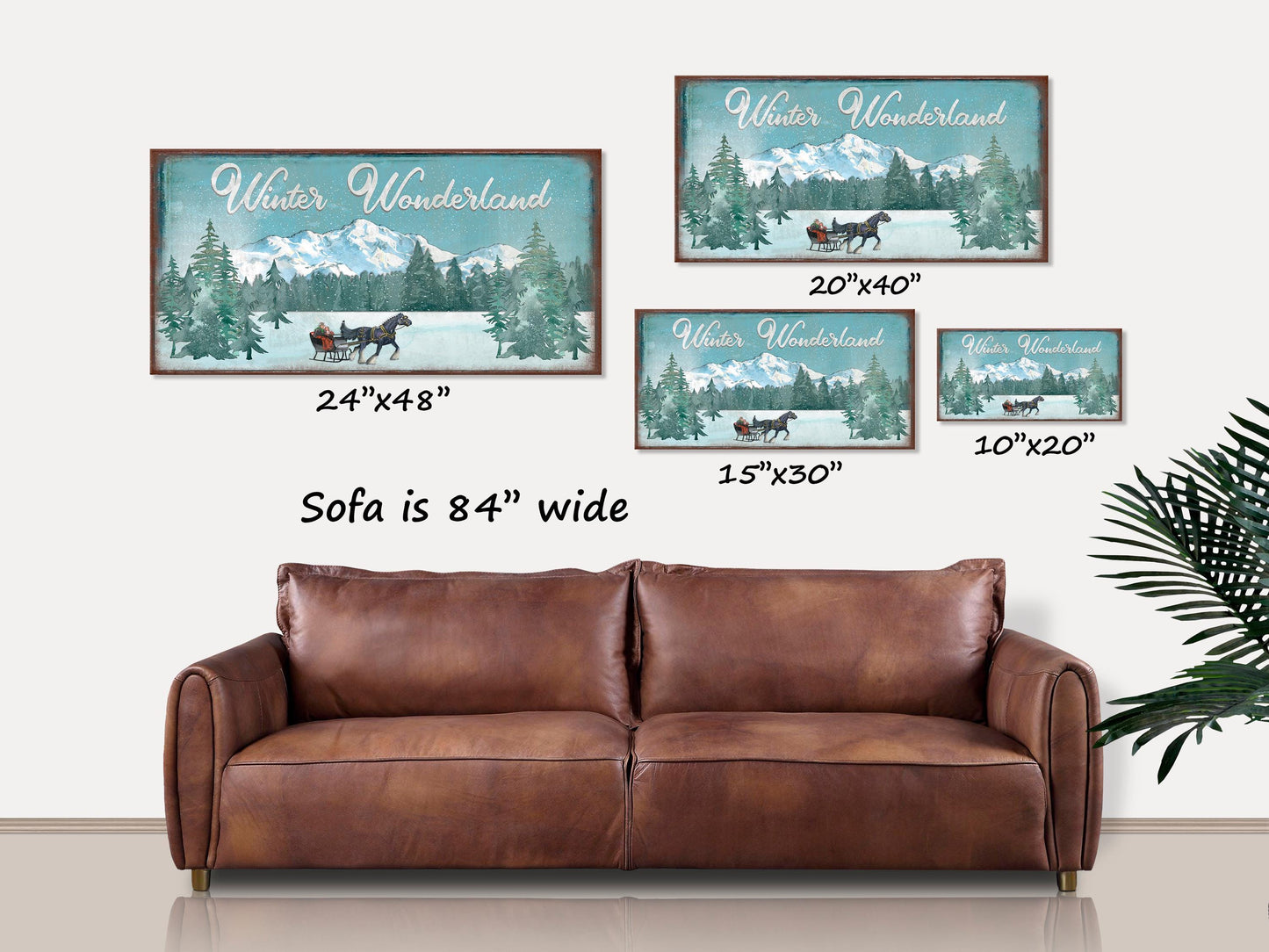 Holiday Decor, Winter Wonderland Sign, Christmas Signs, Large Canvas Wall Art, Modern Farmhouse Decor, Vintage Christmas Decor,