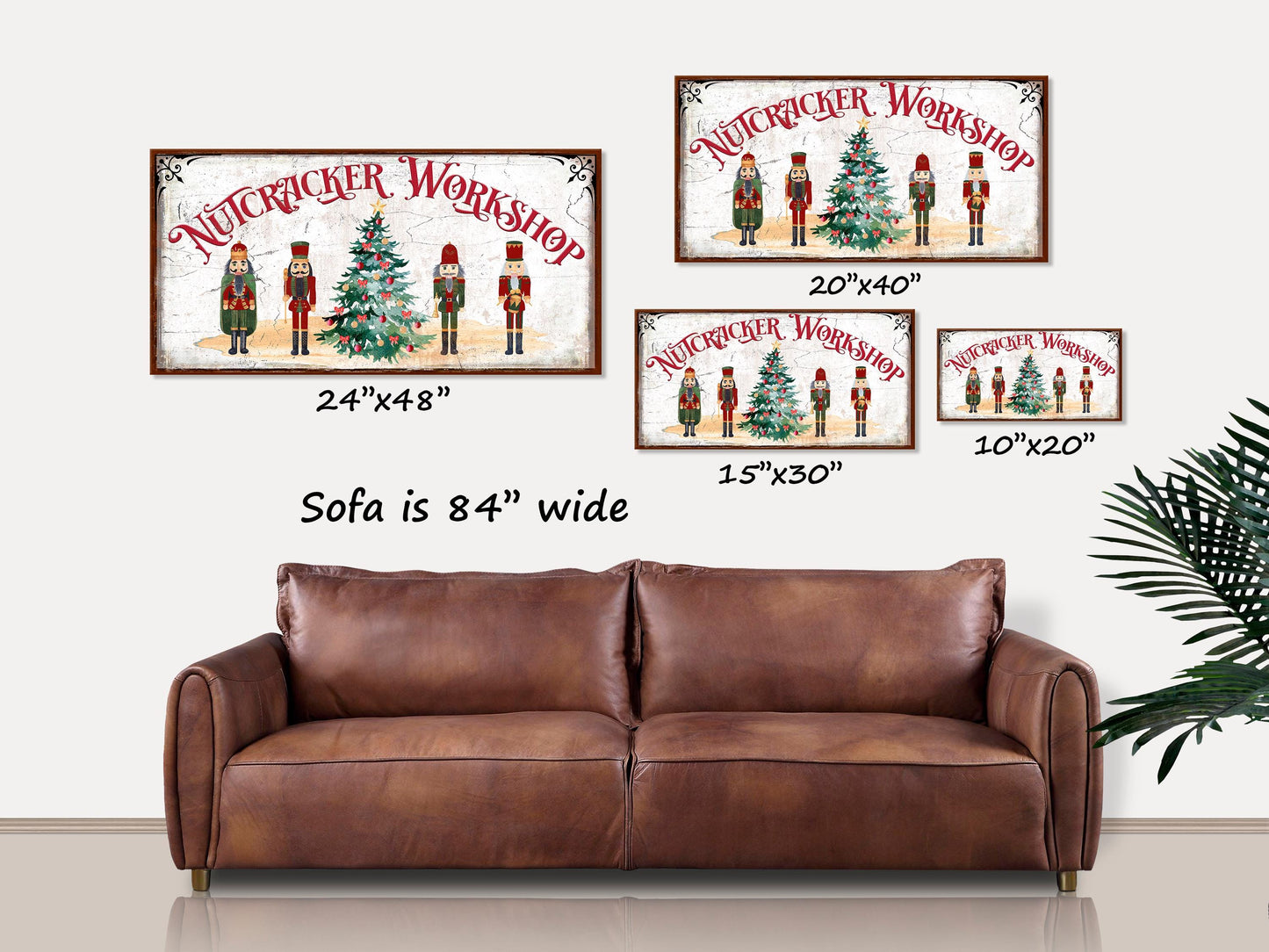 Holiday Decor, Nutcracker Workshop Sign, Christmas Decor, Large Canvas Wall Art, Christmas Signs, Vintage Christmas Decor, Nutcracker Art