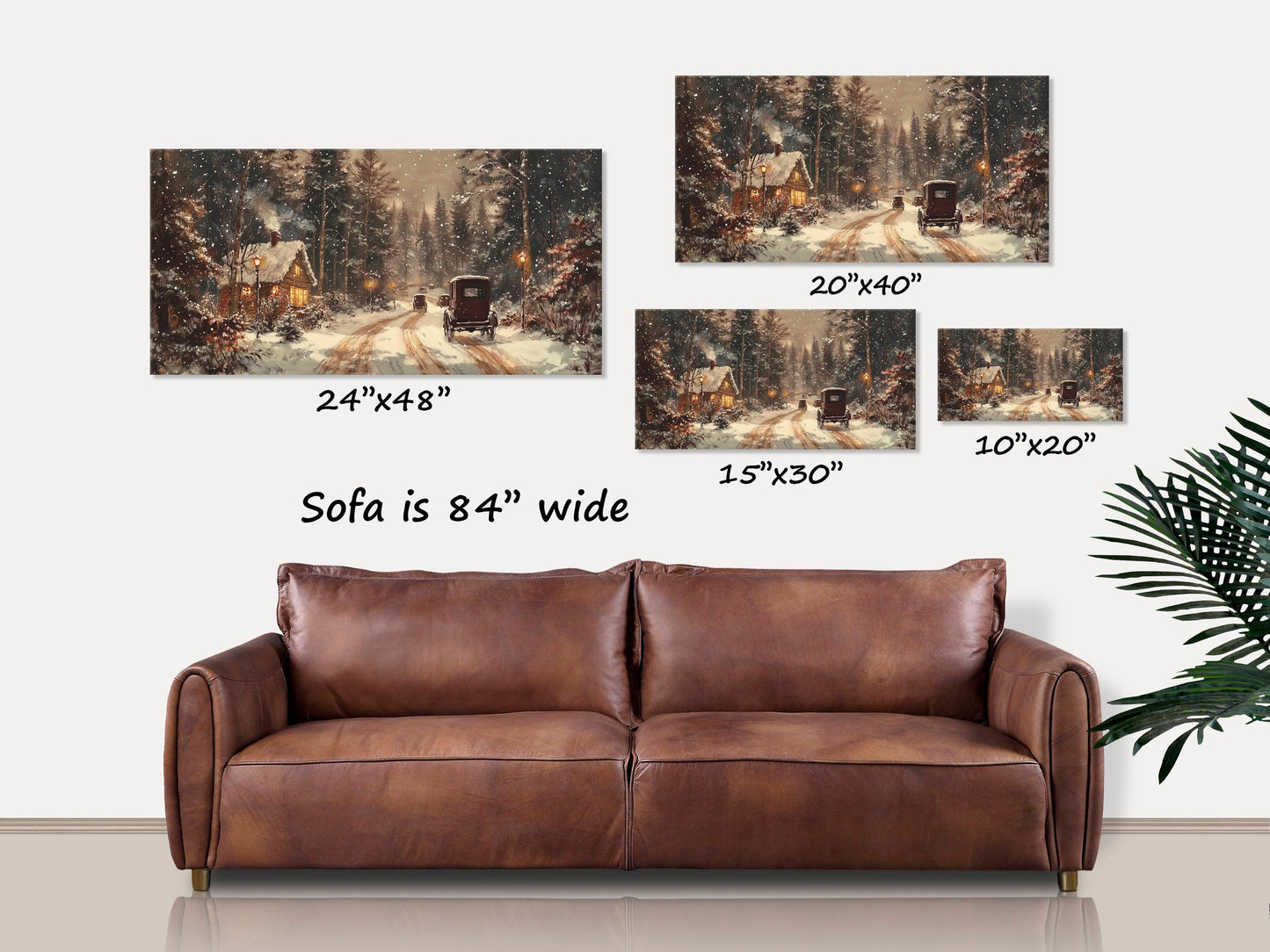Christmas Sign, Vintage Winter Canvas Wall Art, Rustic Holiday Decor, Christmas Cabin Decor, Canvas Snowy Scene, Winter Wonderland Canvas