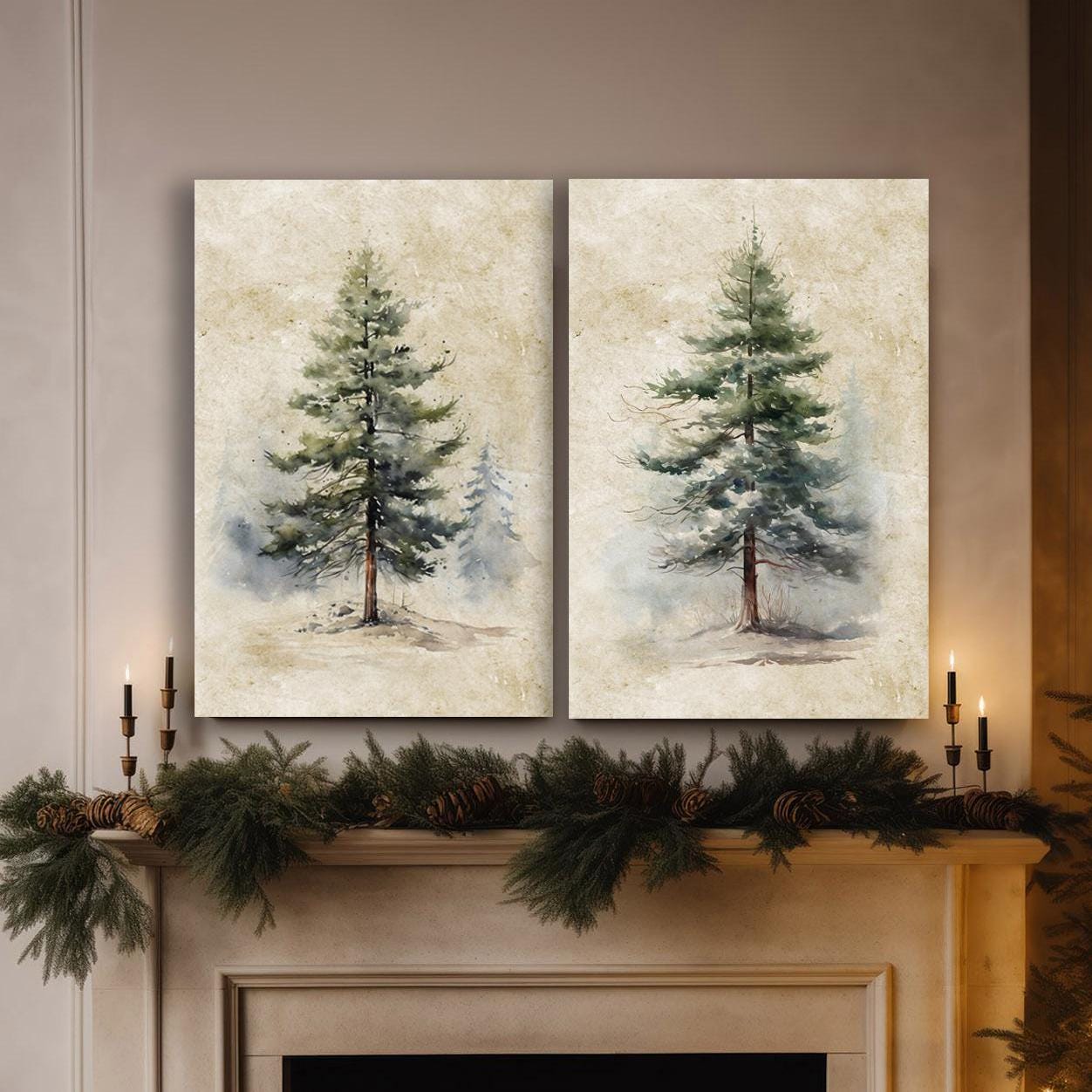 vintage conifer canvas