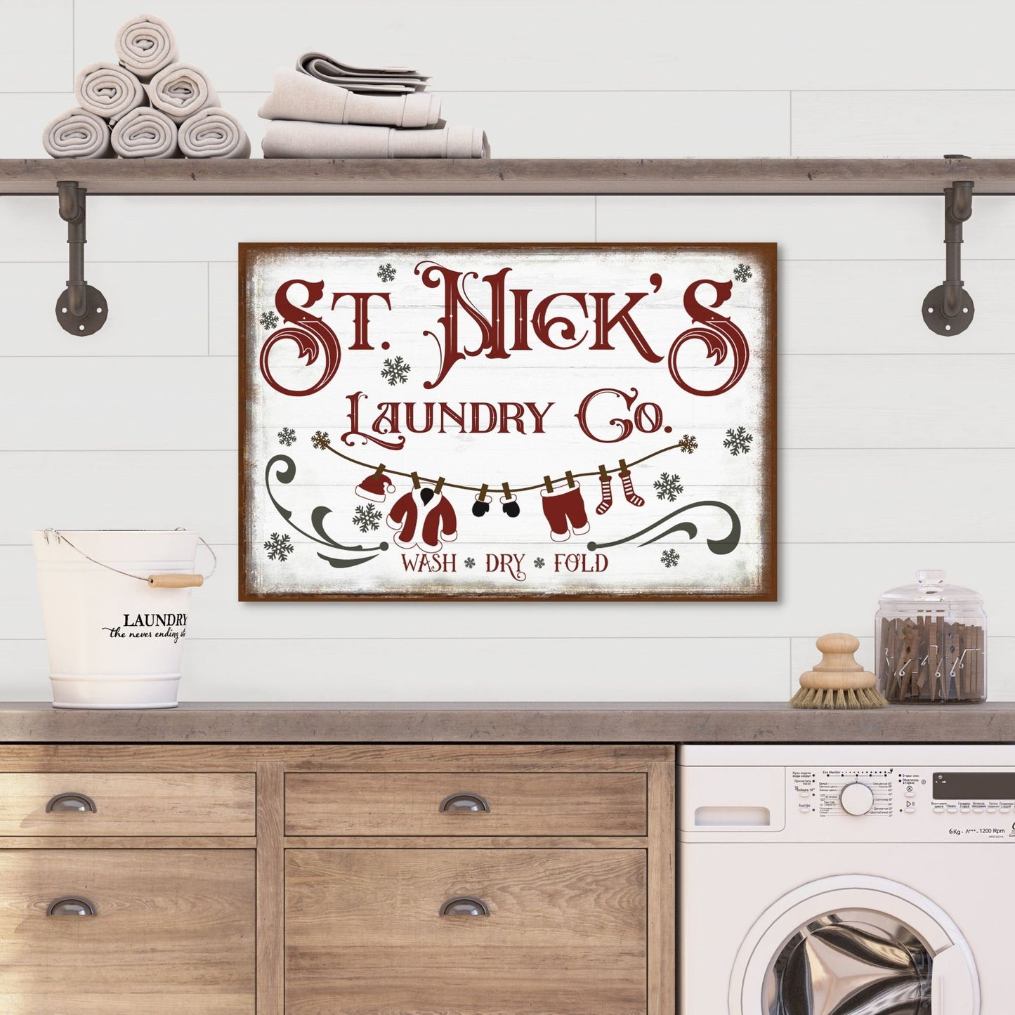 st nicks laundry co canvas wall art