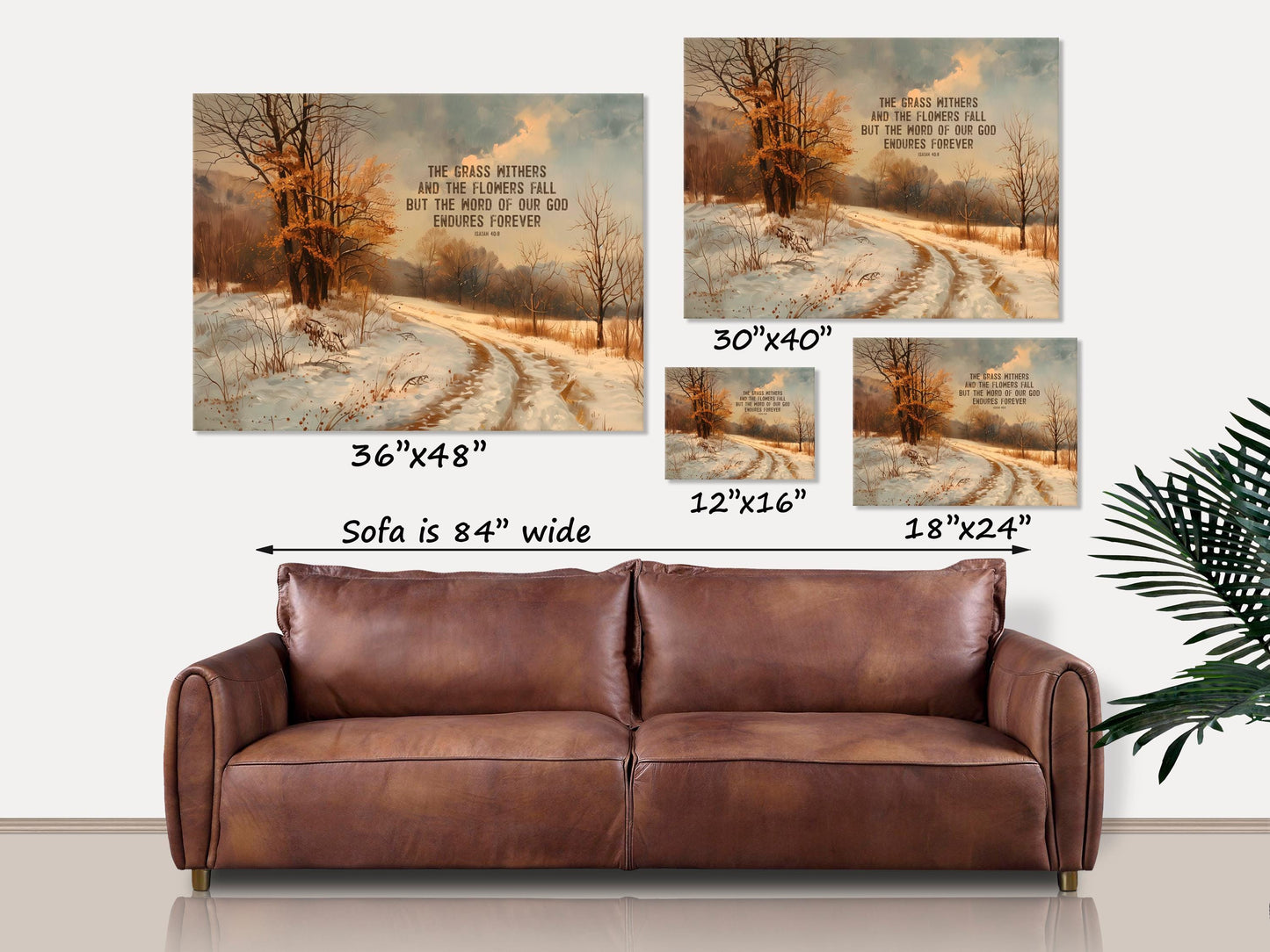 The Grass Withers and the Flowers Fall but the Word of our God Endures Forever, Canvas Wall Art, Christian Art, Isaiah 40:8, Christian Gifts