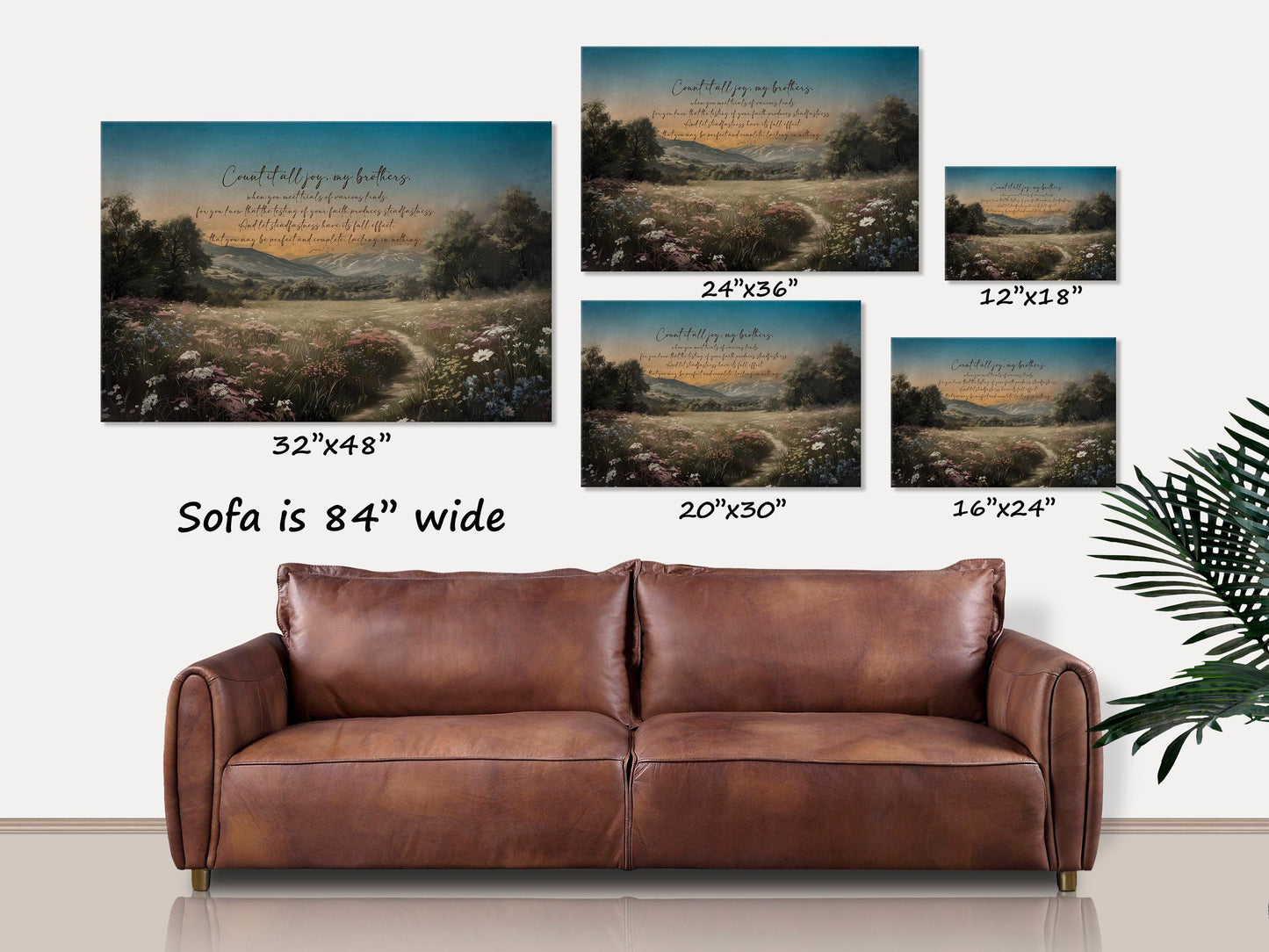 Count It All Joy, James 1:2-4 Canvas Wall Art, Christian Art, Christian gifts, Faith-based wall art, Large Canvas Scripture Sign, Grief Gift