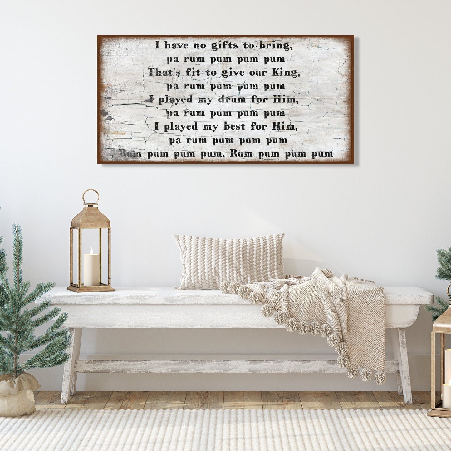 The Little Drummer Boy, Holiday Decor, Large Canvas Wall Art, Vintage Christmas Decor, Christian Christmas Sign, Vintage Holiday Signs
