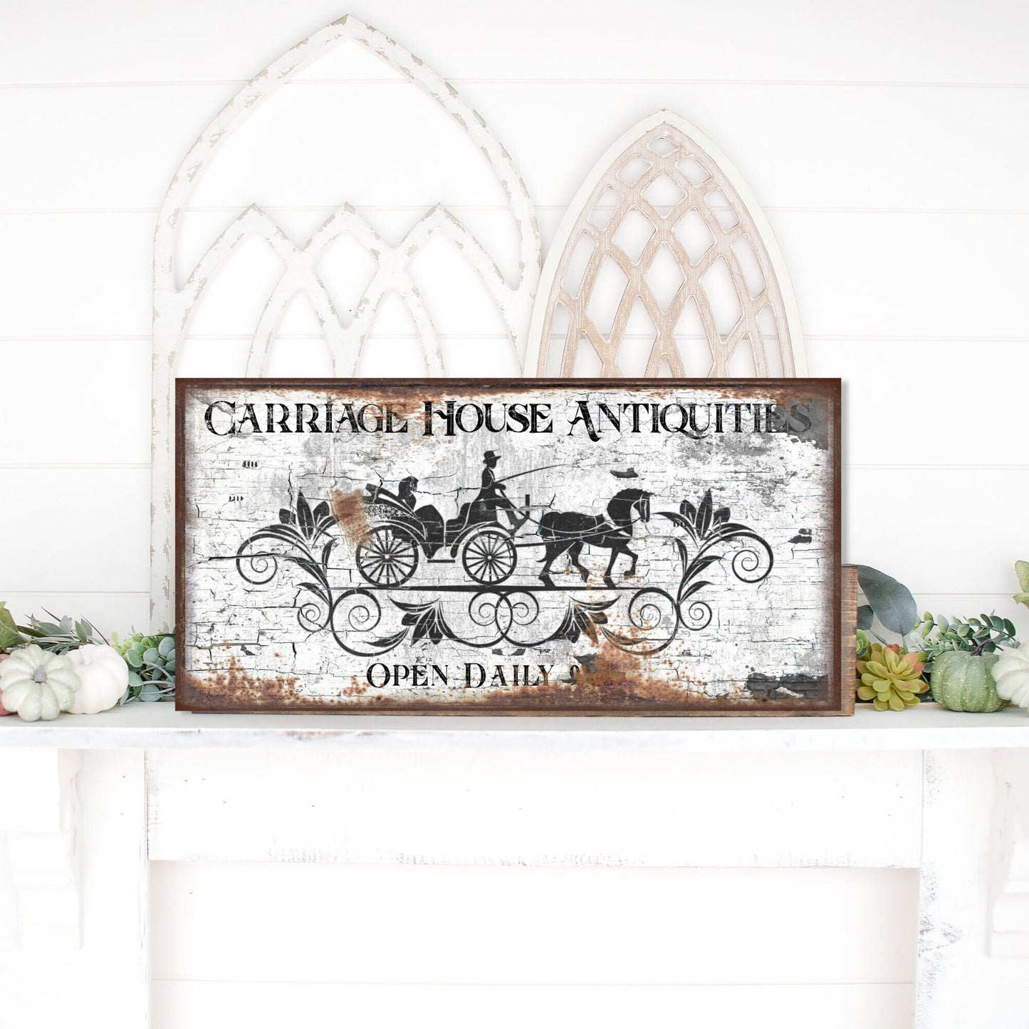 Carriage House Antiquities, Farmhouse Decor, Vintage Signs, Canvas Wall Art, Antique Signs, Modern Farmhouse Decor, Signs With Sayings