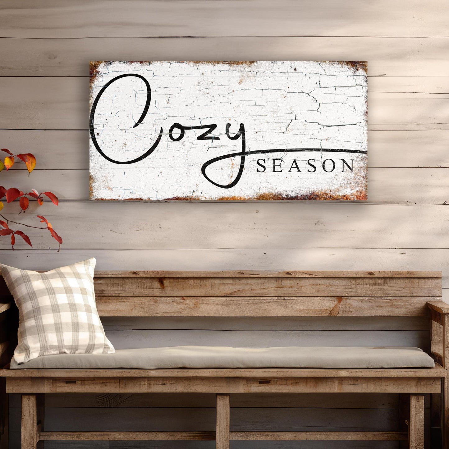 cozy season canvas sign