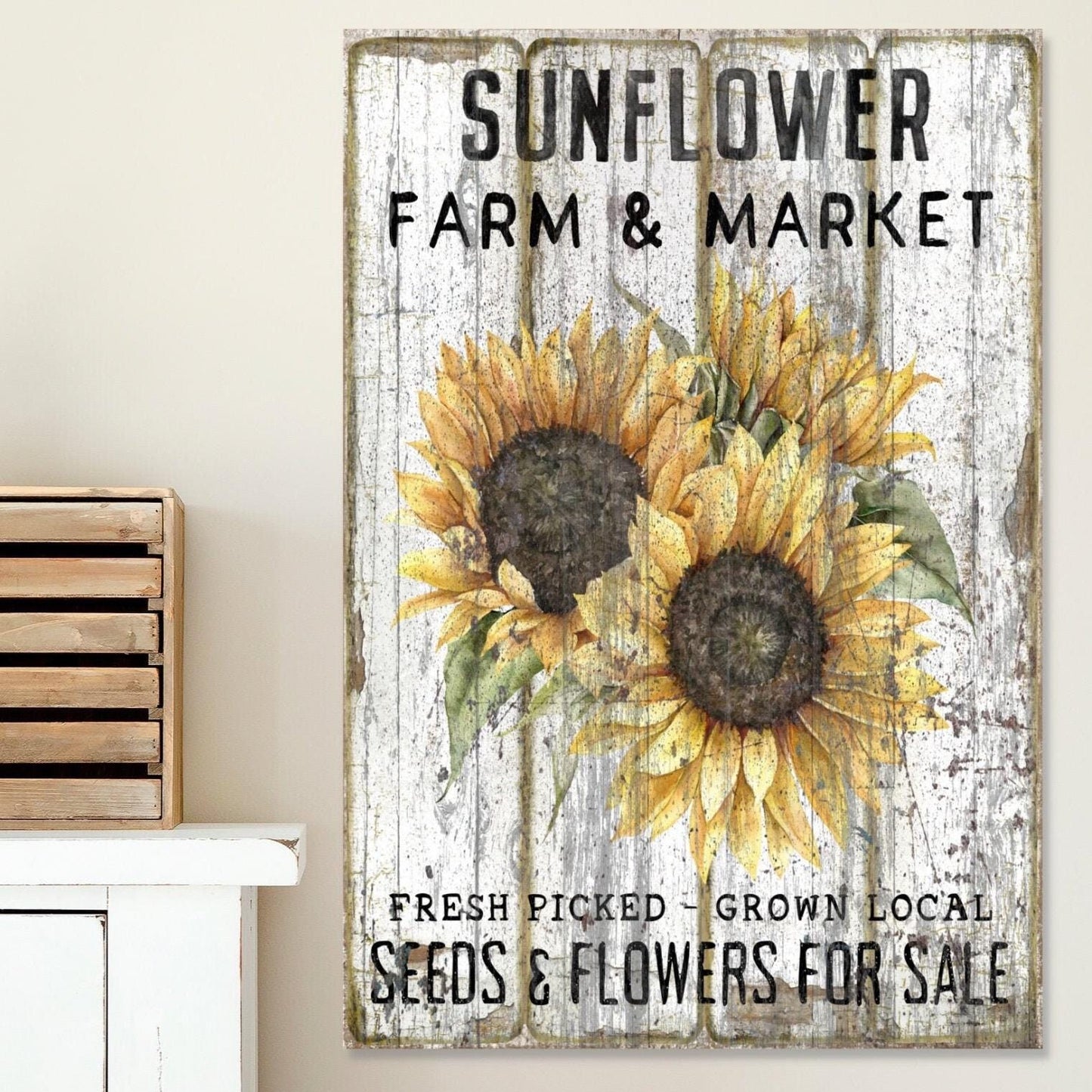 Fall Decor, Sunflower Wall Decor, Sunflower Sign, Canvas Sign, Autumn Decor, Fall Sign, Vintage Signs, Sunflower Decor, Autumn Signs