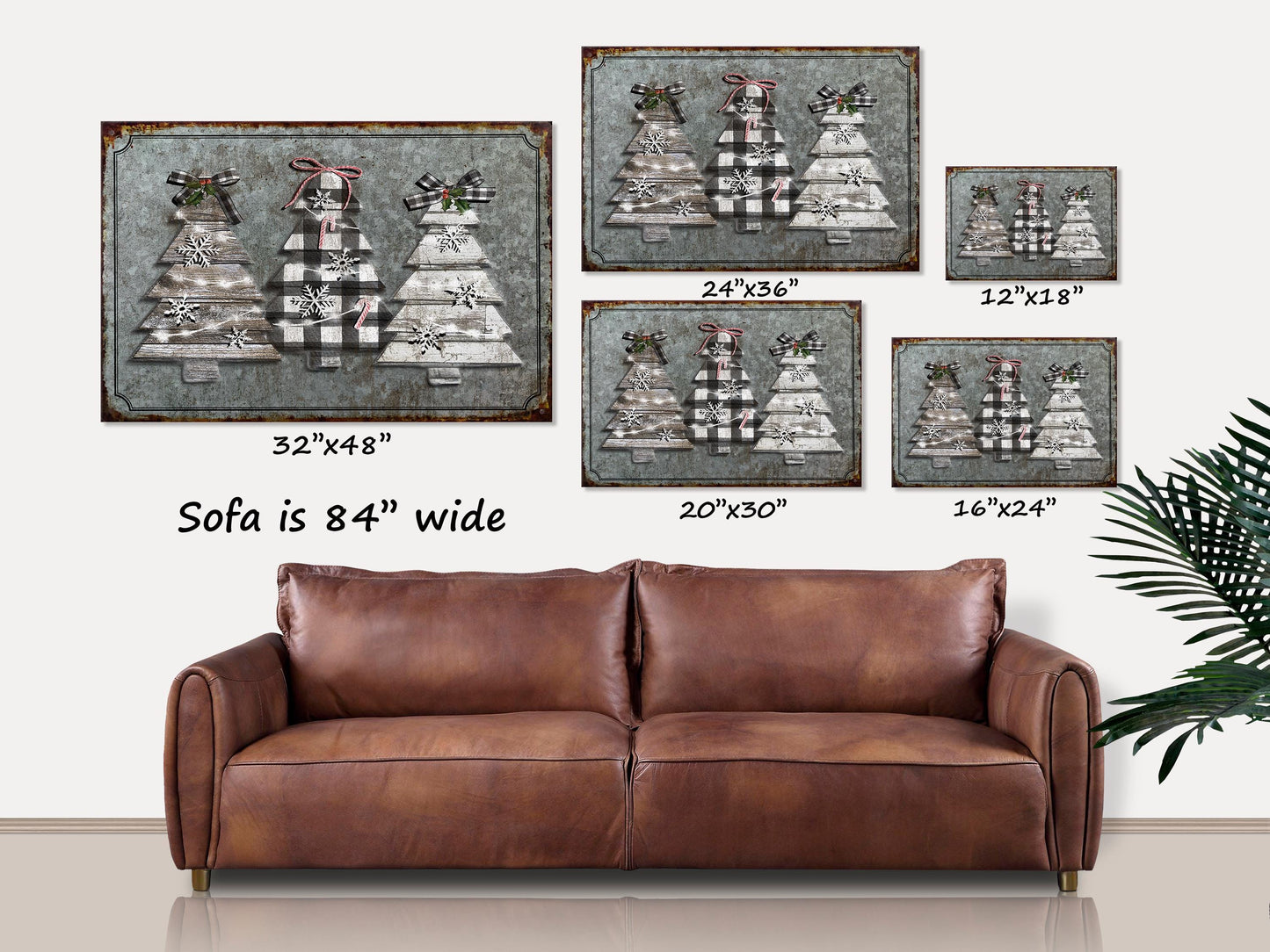 Three Little Trees Canvas Wall Art, Christmas Decor, Holiday Decor, Vintage Decor, Vintage Inspired Canvas Art, Farmhouse Christmas Picture