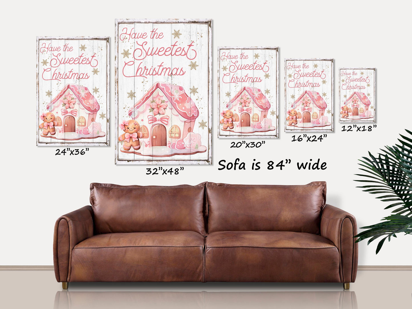 Pink Christmas Decor, Holiday Decor, Xmas Canvas Wall Art, Vintage Holiday Sign, Pastel Christmas, Christmas Wall Art, Large Canvas Sign