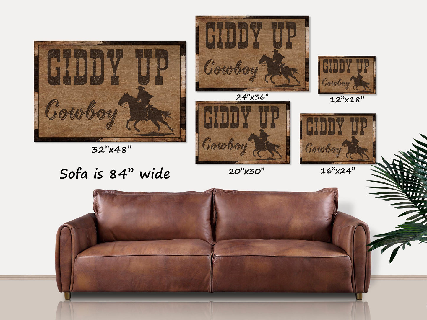 Giddy Up Cowboy Canvas Sign, Western Decor, Western Wall Art, Cowboy Gifts, Western Gifts, Ranch Wall Art, Large Canvas, Rustic Decor