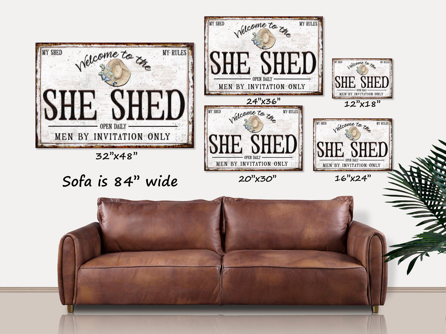 She Shed Sign, Canvas Wall Art, Vintage Decor, Rustic Decor, Faux Metal Sign, Vintage Farmhouse Decor, Shed Rules, Best Friend Gift,