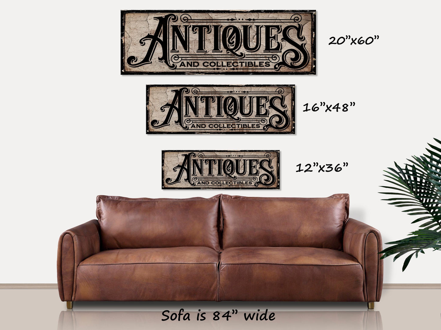 Antiques And Collectibles Canvas Sign, Antiques Sign, Vintage-Inspired Art, Distressed Weathered Canvas Sign, Antique Lovers Gift
