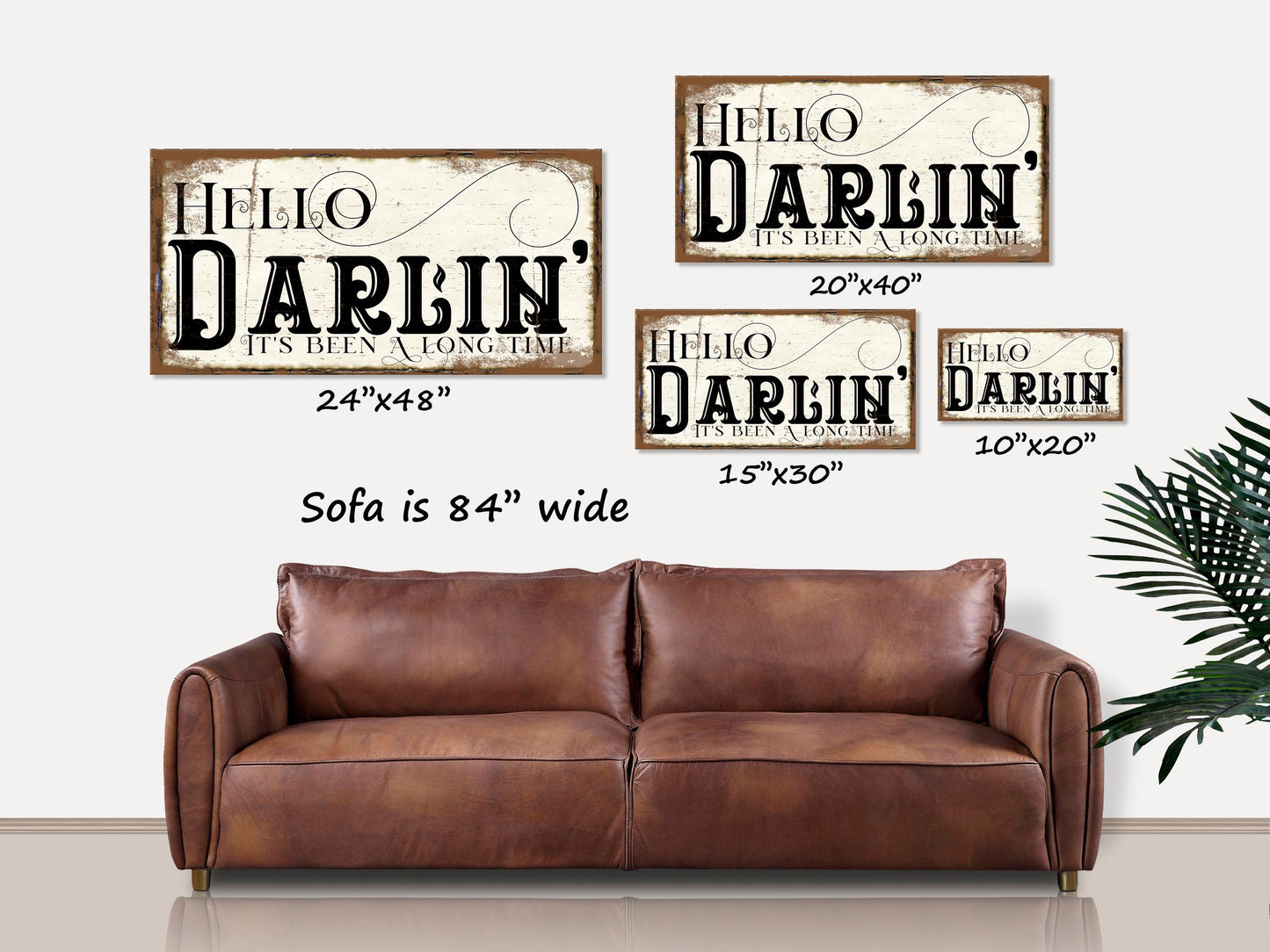 Hello Darlin Canvas Sign, Modern Farmhouse Wall Art, Farmhouse Decor, Country Decor, Vintage Signs, Unique Gifts, Large Canvas Signs