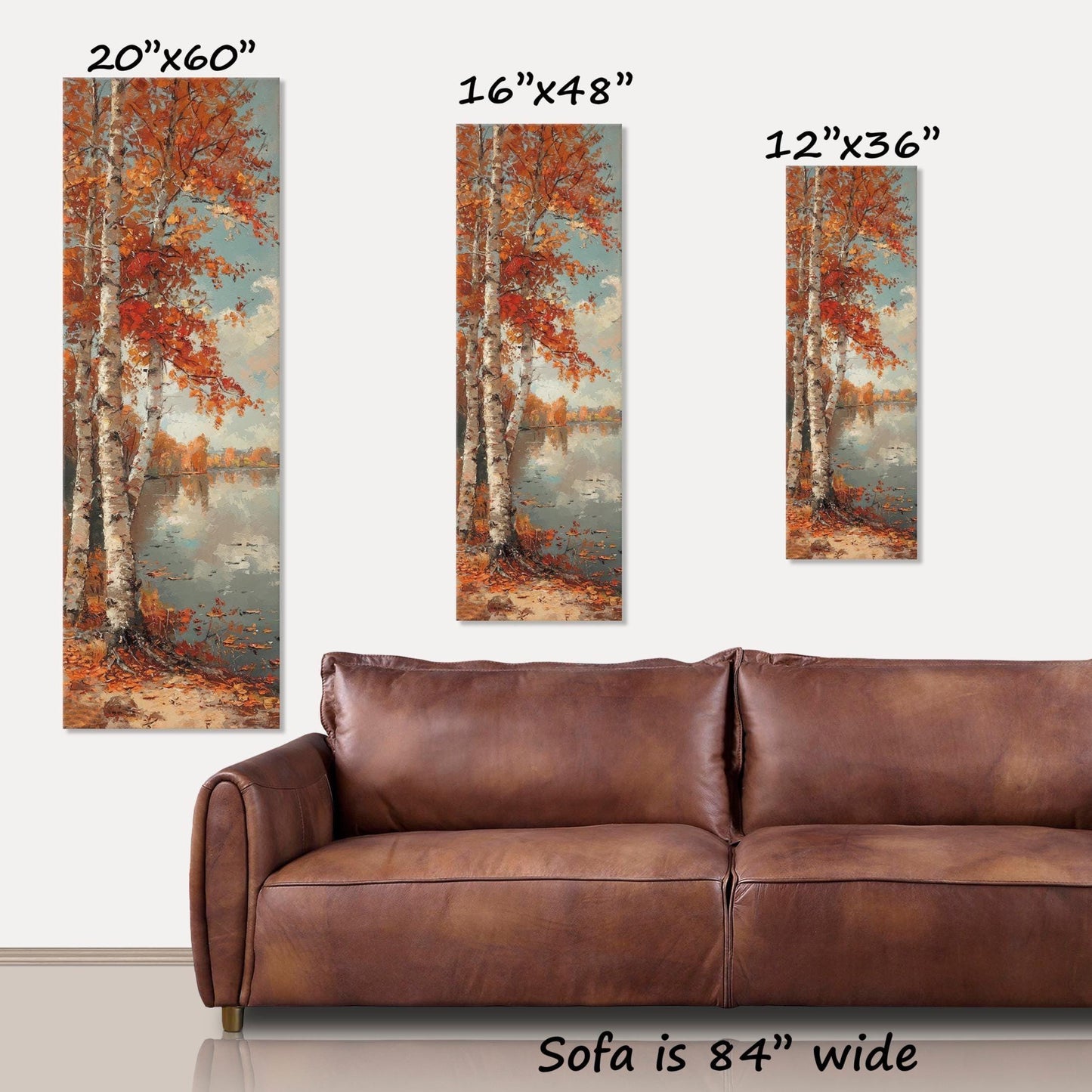 Fall Wall Art, Fall Decor, River Birch Art, Vertical Wall Art, Autumn Landscape Art, Fall Canvas Art, Fall Canvas, Farmhouse Fall Decor
