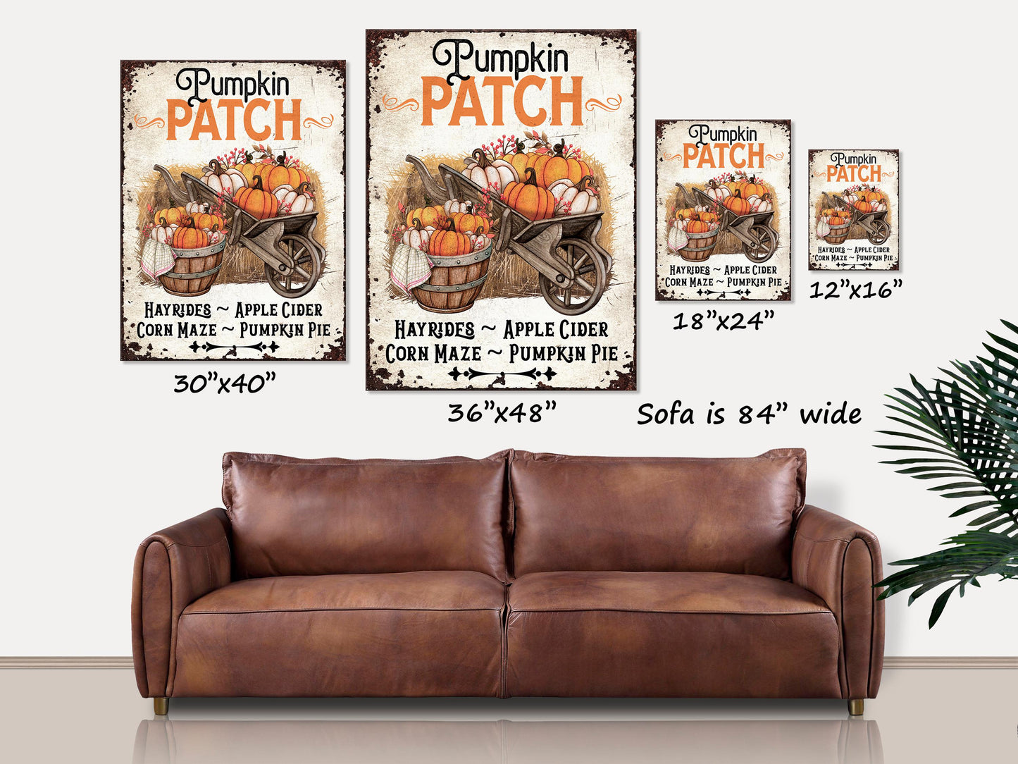 Fall Signs, Pumpkin Patch Faux Metal Sign, Pumpkin Decor, Fall Wall Art, Canvas Wall Art, Vintage Decor, Nostalgic Decor, Autumn Signs