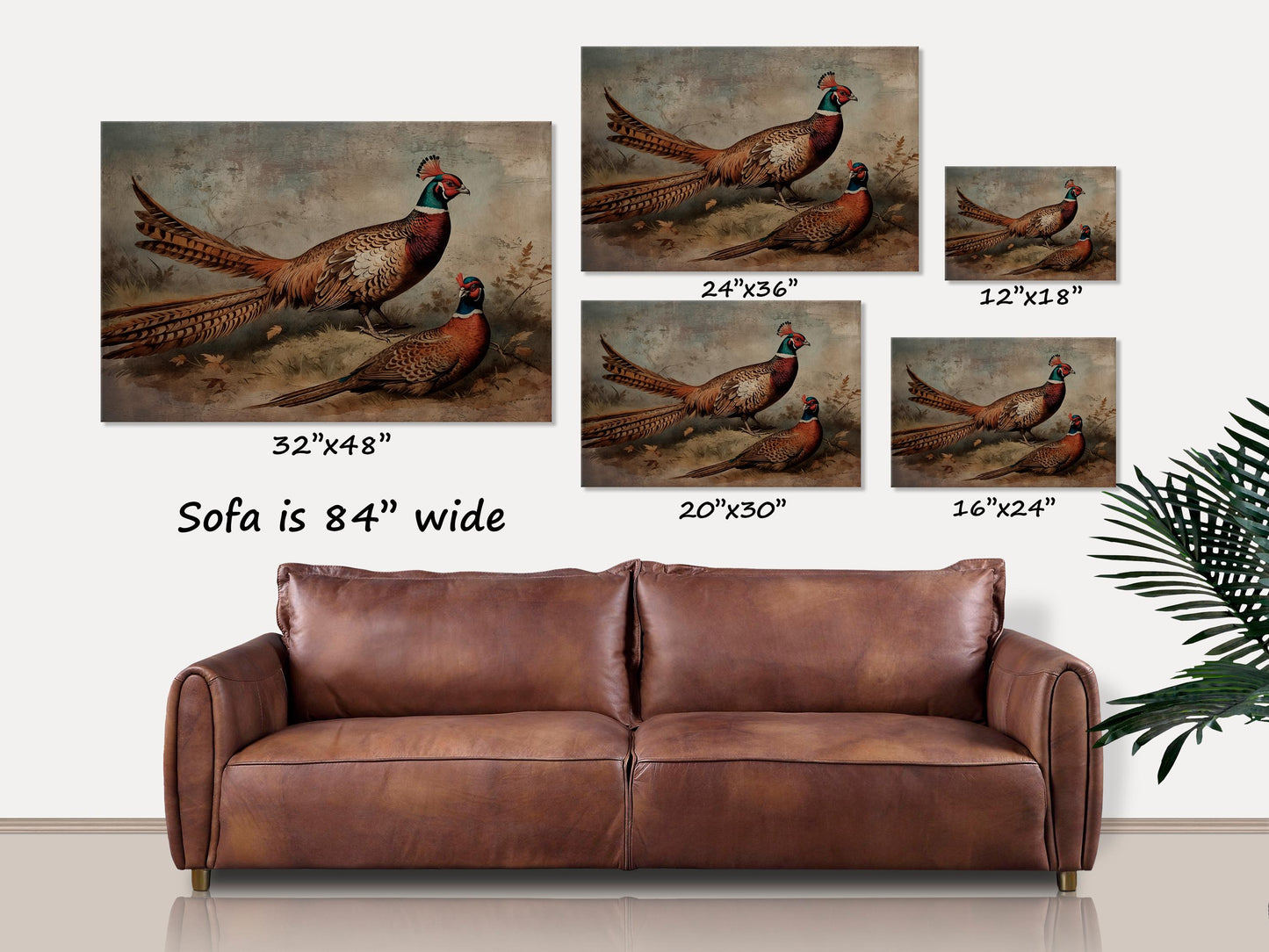 Pheasant Art, Pheasant Gift, Pheasant Decor, Large Canvas Wall Art, Rustic Fall Home Decor, Pheasant Painting, Vintage Fall Decor,