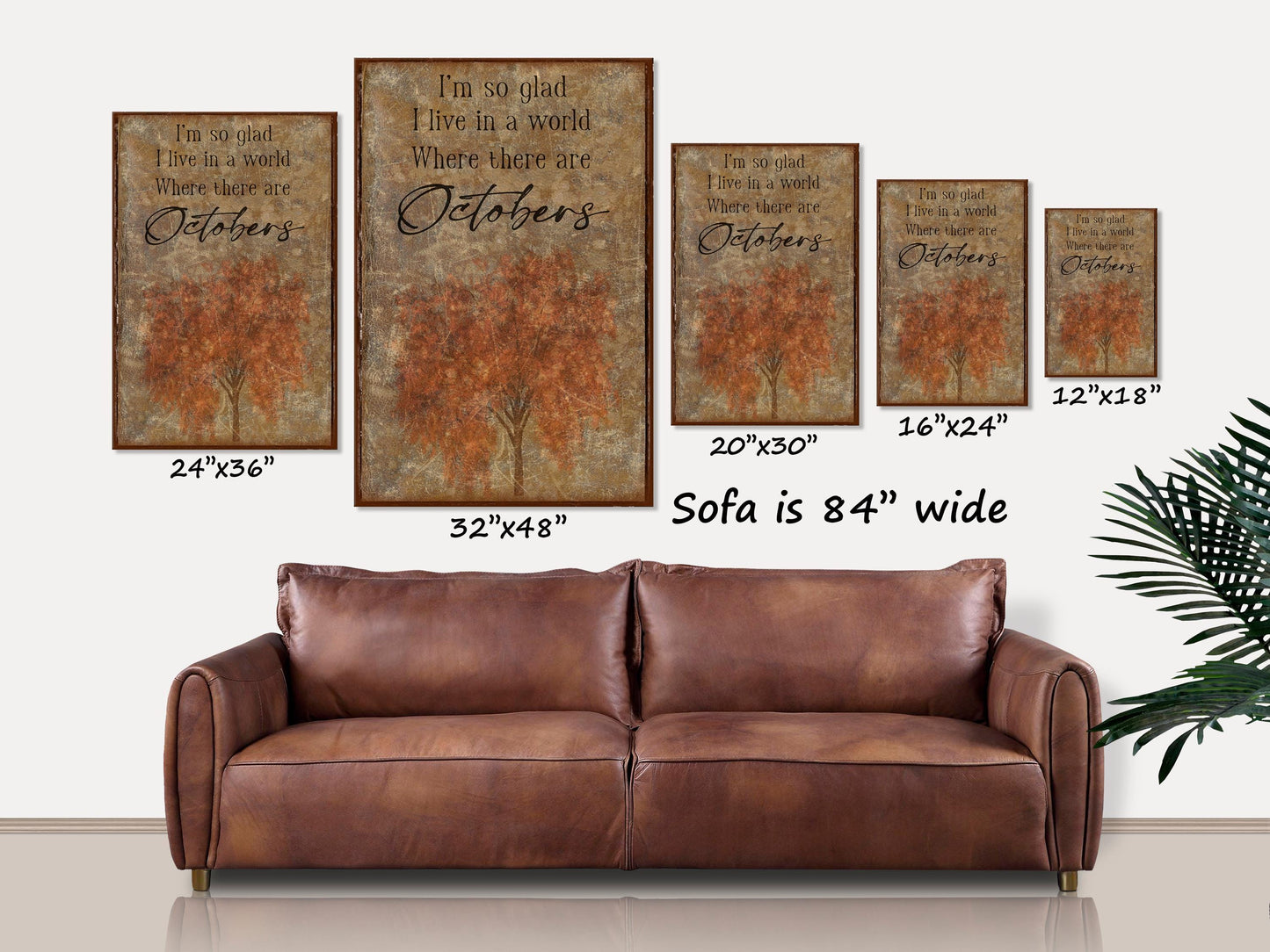 Anne of Green Gables, Fall Decor, I'm So Glad I Live In A World Where There Are Octobers, Canvas Wall Art, Vintage Sign, Nostalgic Decor