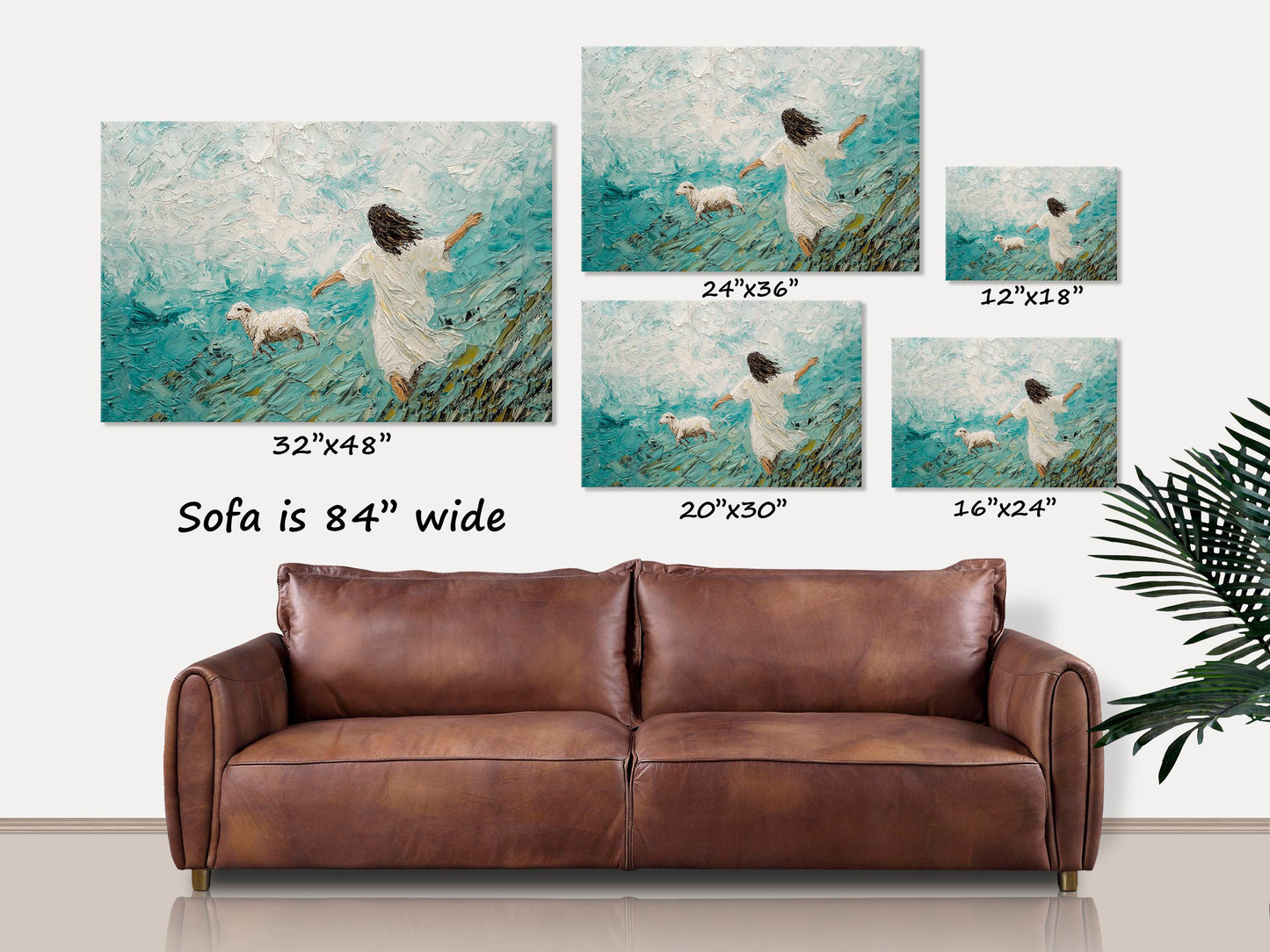 He Left the 99 Canvas Wall Art, Christian Wall Art, Matthew 18:12, Christian Gifts, Baptism Gift, Jesus and the Lamb, The Good Shepherd