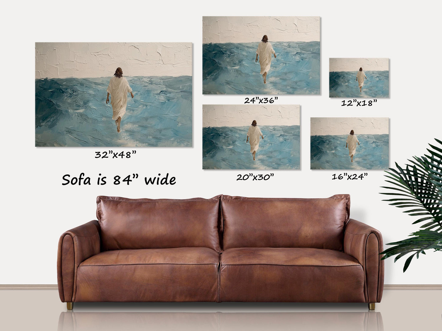 Jesus Walks On Water Canvas Wall Art, Christian Wall Art, Christian Gifts, Large Canvas Sign, Christian Wall Art, Believer Gift, Faith Gifts
