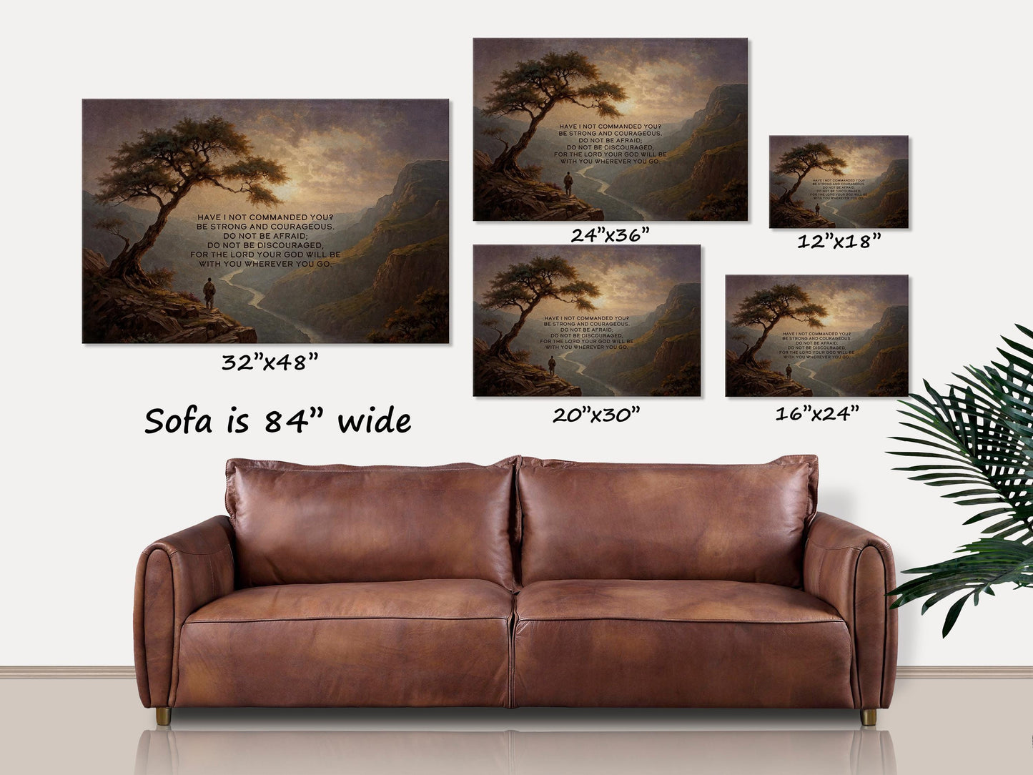 Be Strong and Courageous Canvas Art, Christian Wall Art, Joshua 1:9 Bible Verse, Christian Art, Fathers Day Gift, Large Wall Hanging