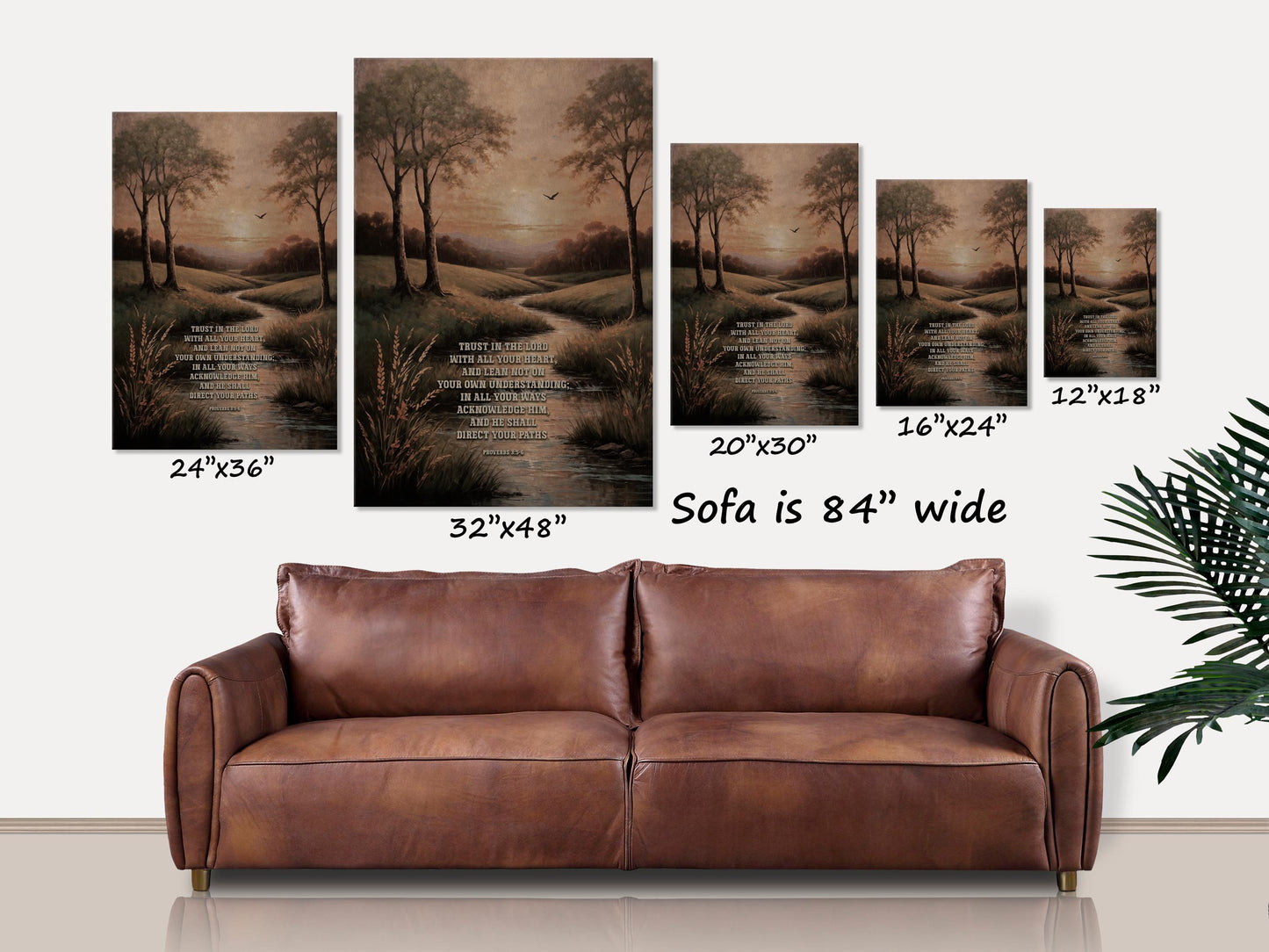 Proverbs 3:5-6 Canvas Art, Christian Wall Art, Trust In The Lord Bible Verse, Inspirational Artwork, Christian Gift, Large Wall Art