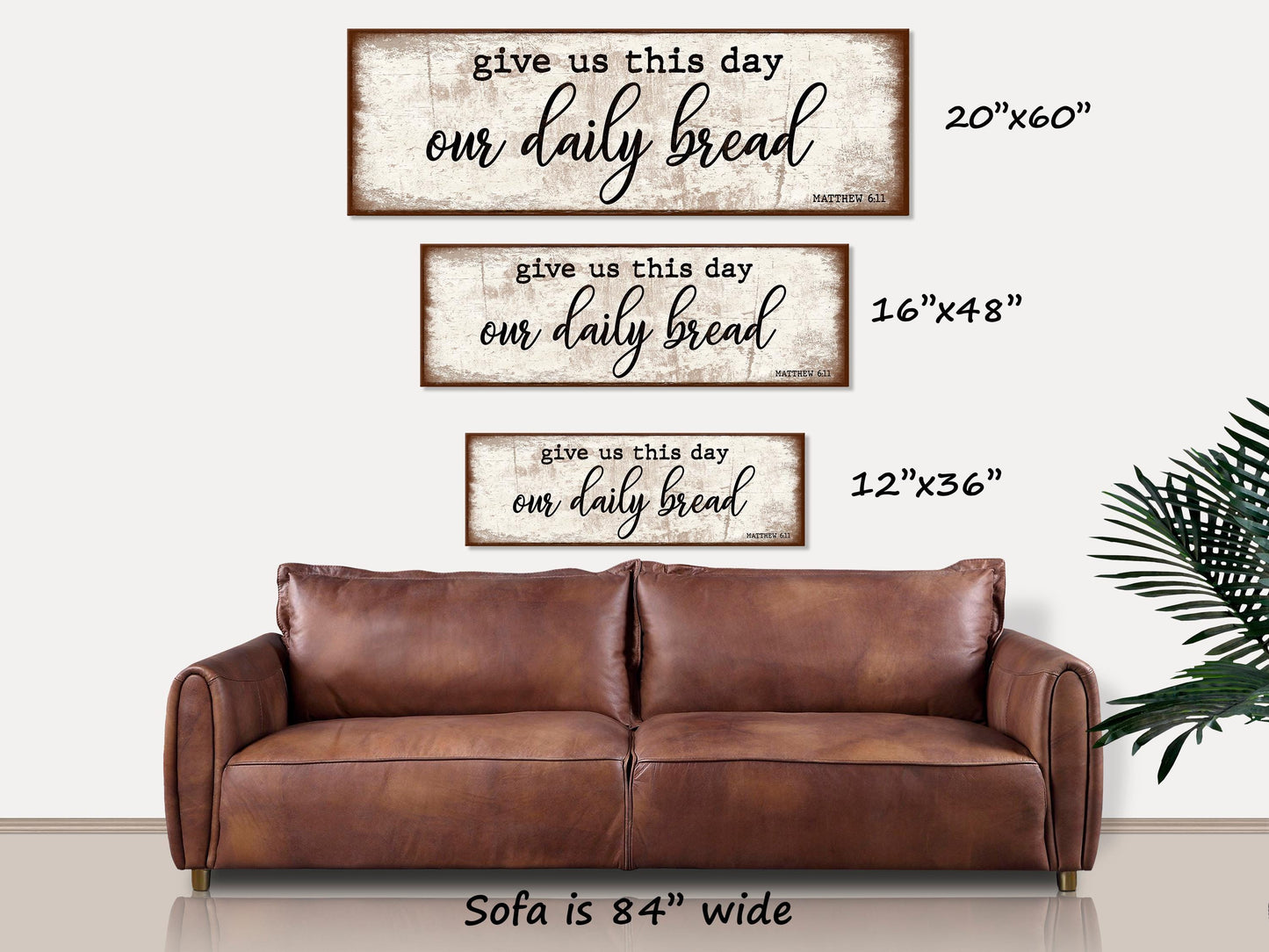 Give Us This Day Our Daily Bread Canvas Art, Christian Art, Vintage Sign, The Lords Prayer, Faith Gifts, Believer Gifts, Housewarming Gift