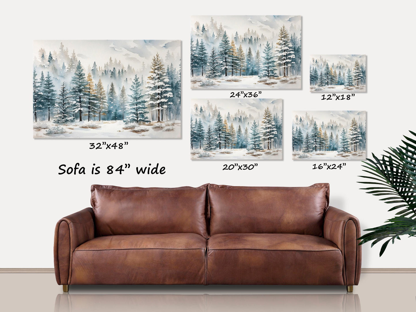 Winter Decor, Snowy Pine Forest Canvas Wall Art, Winter Pines Landscape, Cozy Winter Art, Nature Wall Hanging, Gift Ideas for Her
