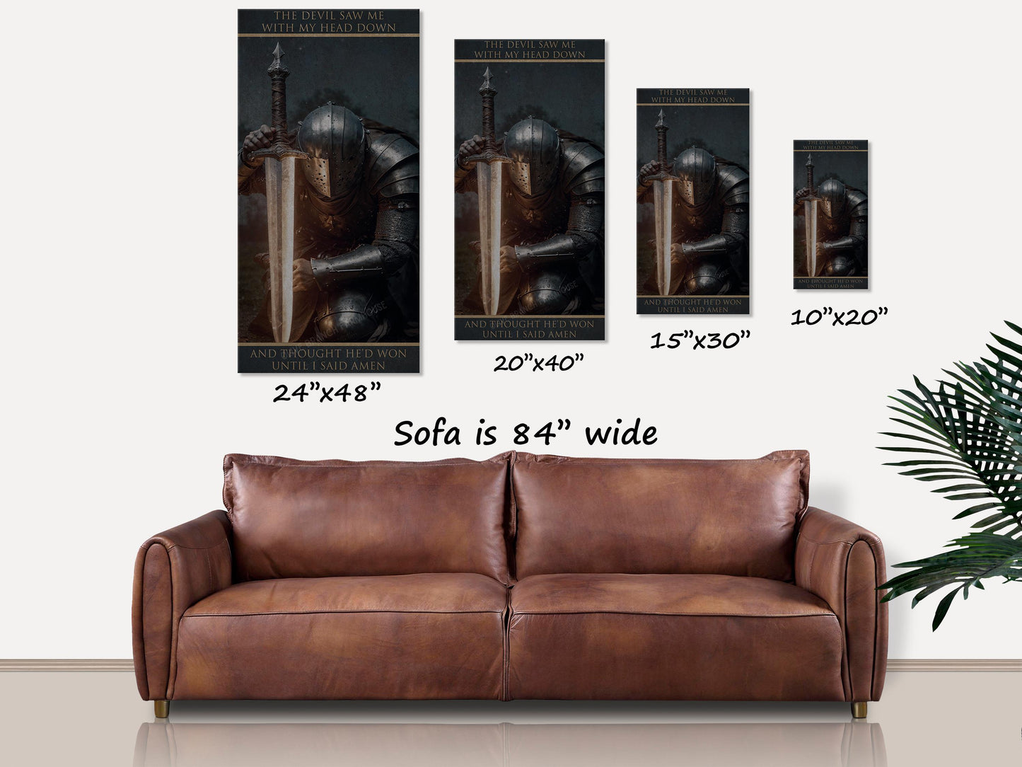The Devil Saw Me With My Head Down Canvas, Christian Wall Art, Home Decor, Jesus Canvas Art, Inspirational Gift for Him, Full Armor of God