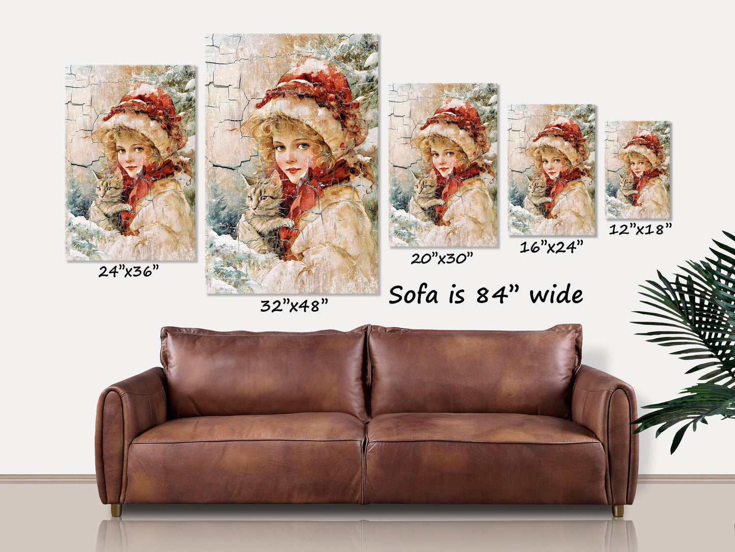 Winter Canvas Art, Holiday Decor, Vintage Christmas Decor, Large Canvas Wall Art, Victorian Christmas, Christmas Canvas Art, Winter Decor