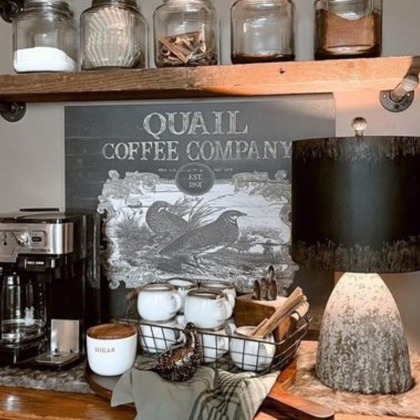 Quail Coffee Company, Coffee Bar Sign, Wildlife Signs, Cabin Decor, Quail Wall Art, Canvas Wall Art, Cabin Gifts, Quail Decor
