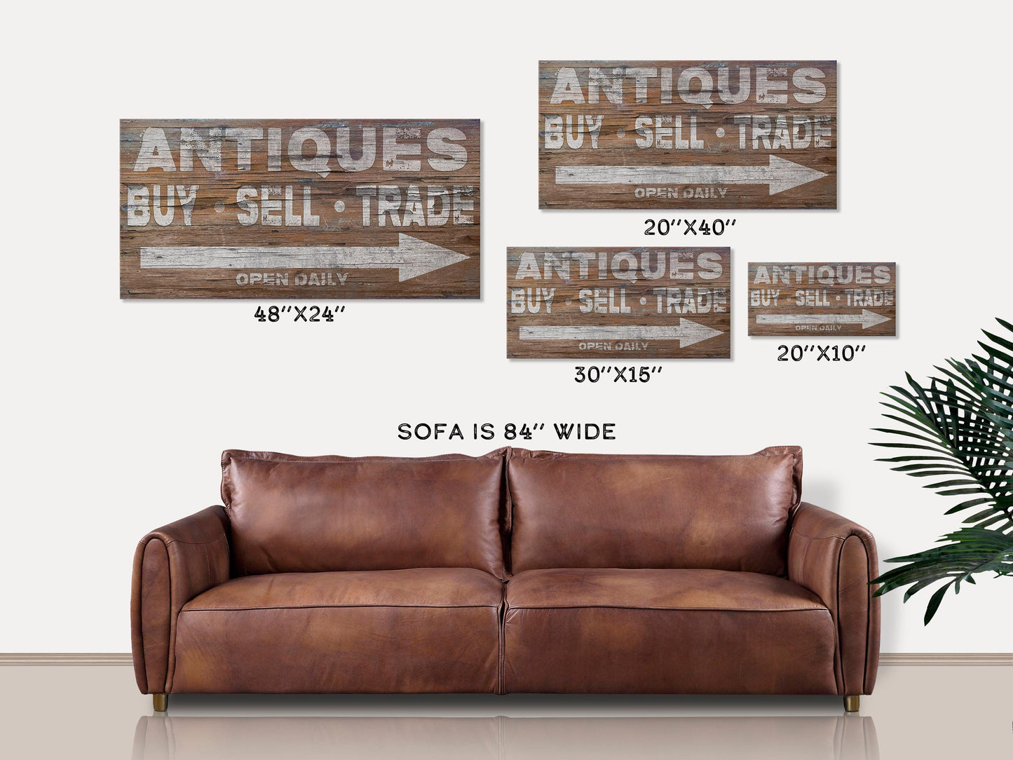 Antiques Canvas Wall Art Sign, Modern Farmhouse Decor, Vintage Gifts, Vintage Signs, Old Time Decor, Primitive Signs, Large Canvas Sign