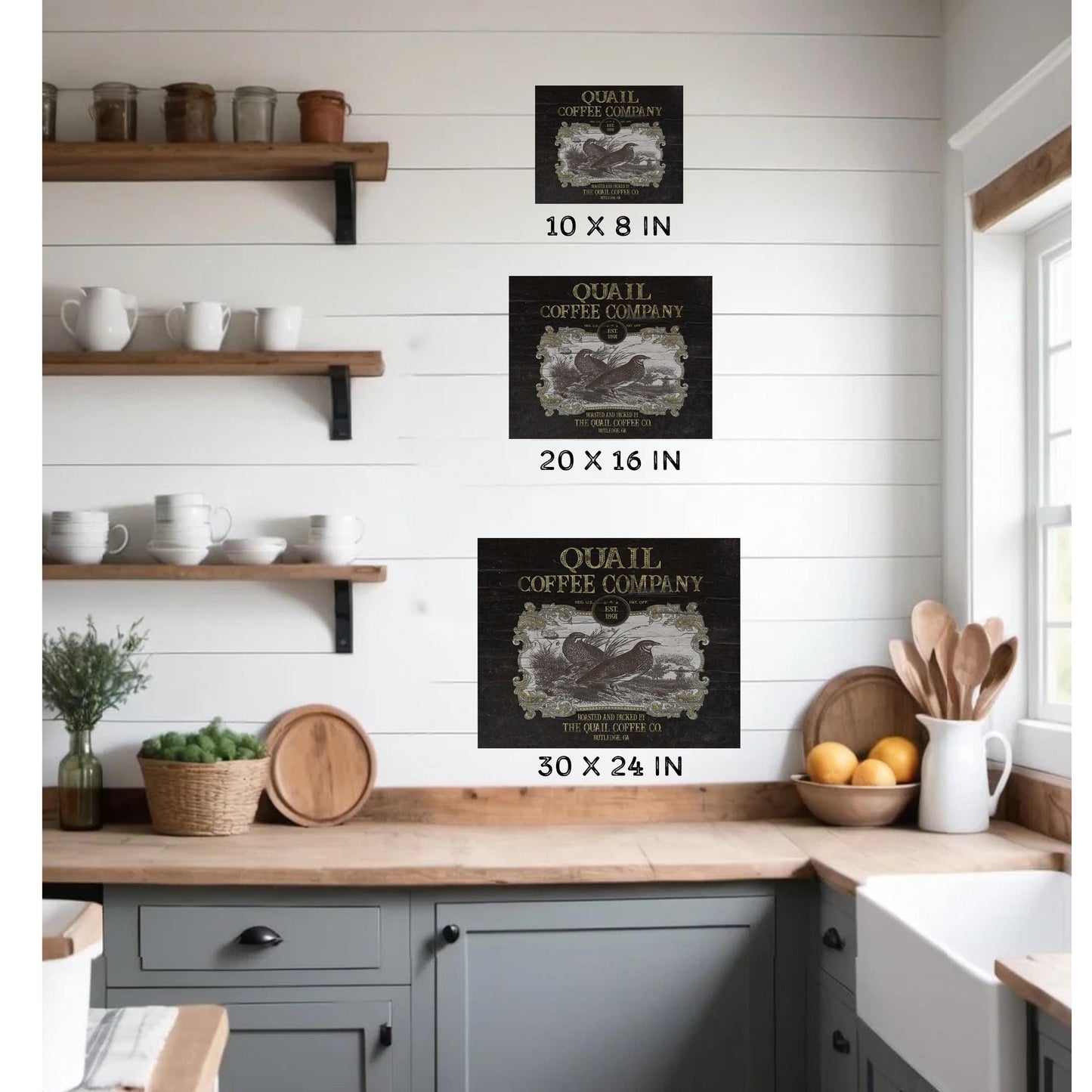 Quail Coffee Company, Coffee Bar Sign, Wildlife Signs, Cabin Decor, Quail Wall Art, Canvas Wall Art, Cabin Gifts, Quail Decor