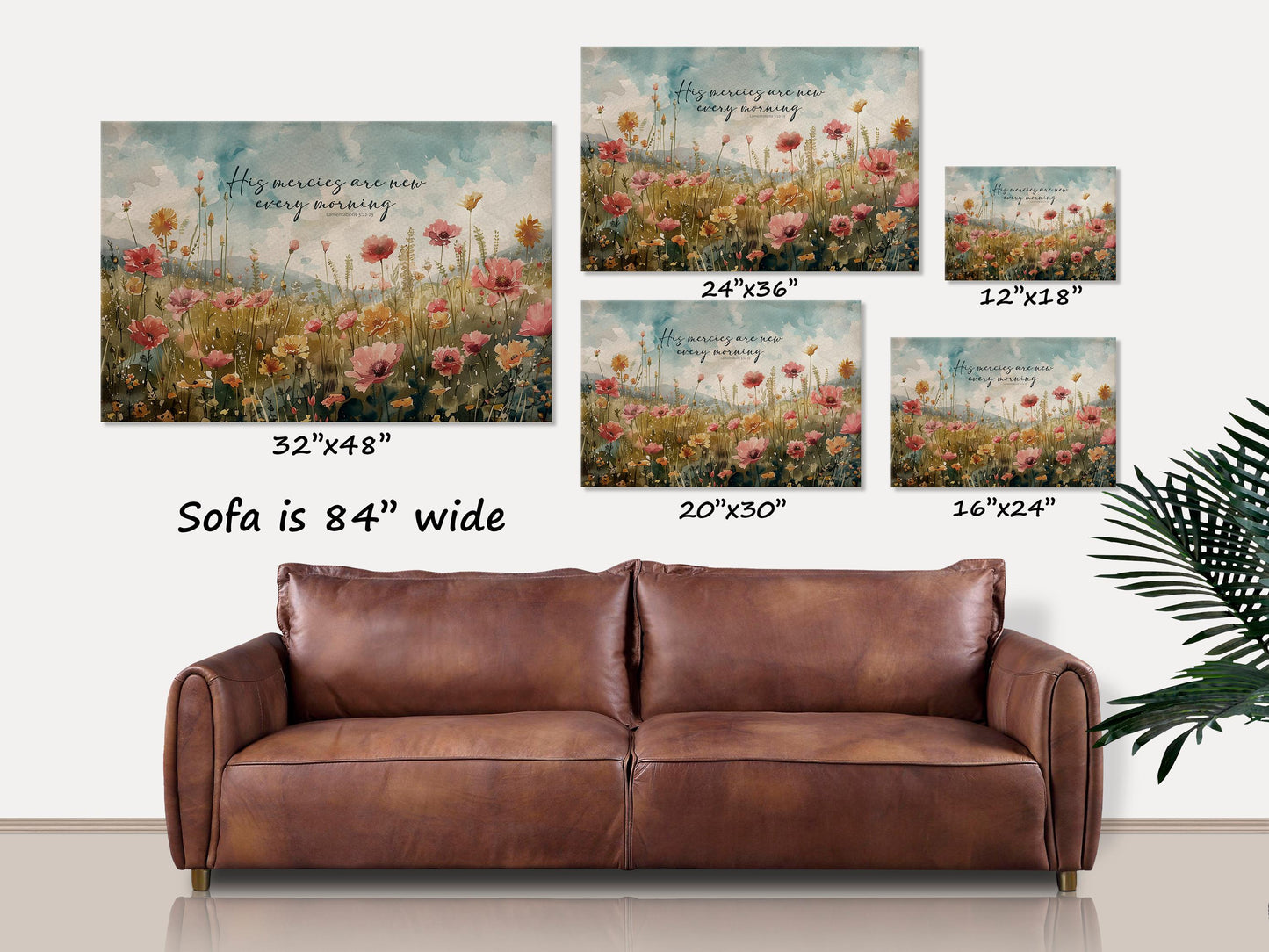 His Mercies Are New Every Morning Canvas Wall Art, Christian Wall Art, Lamentations 3 Wall Art, Canvas Wall Art, Faith Gifts, Large Canvas
