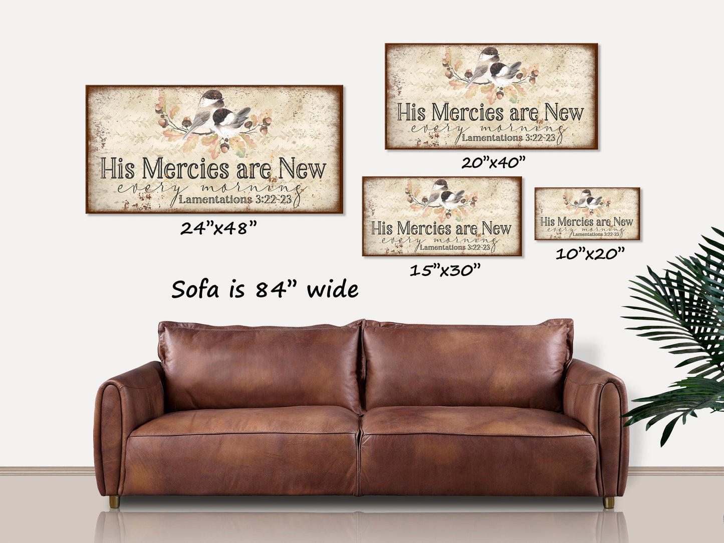 His Mercies Are New Every Morning Canvas, Christian Gifts, Christian Canvas, Christian Decor, Christian Wall Art, Scripture Sign, Bird Decor